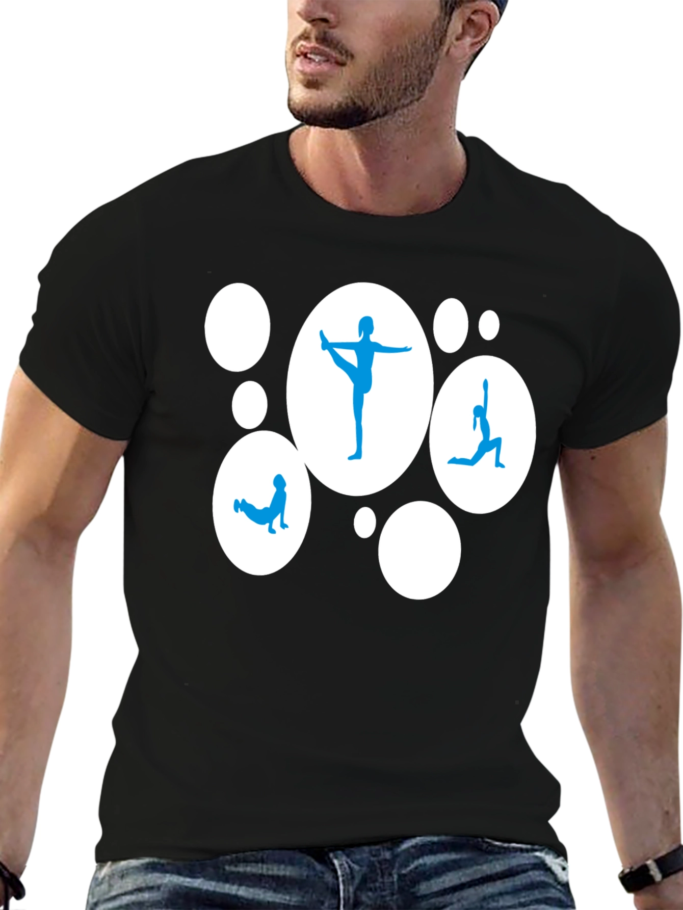 Yoga Pose Graphic Tee - Black Casual Shirt