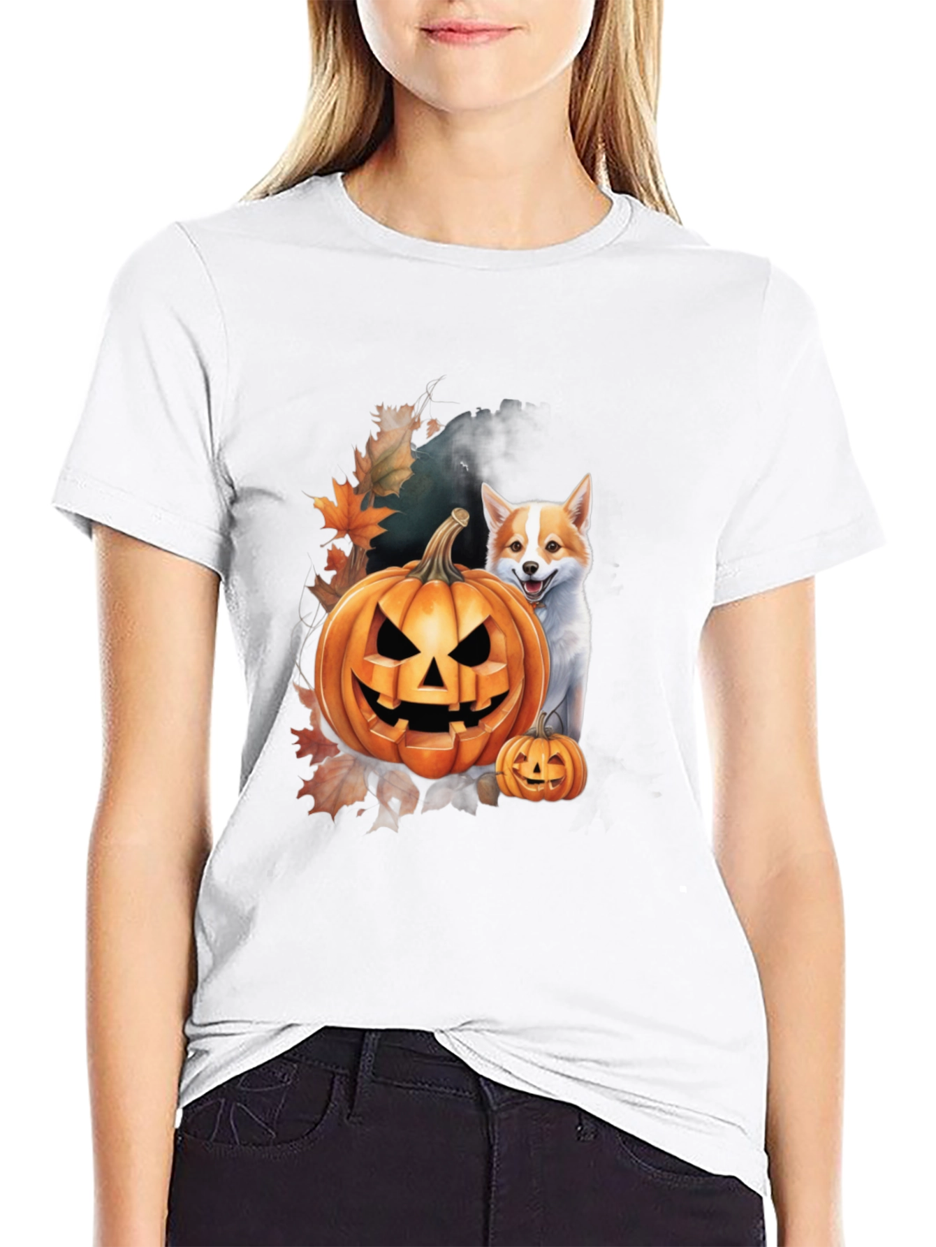 Halloween Dog & Pumpkin T-Shirt