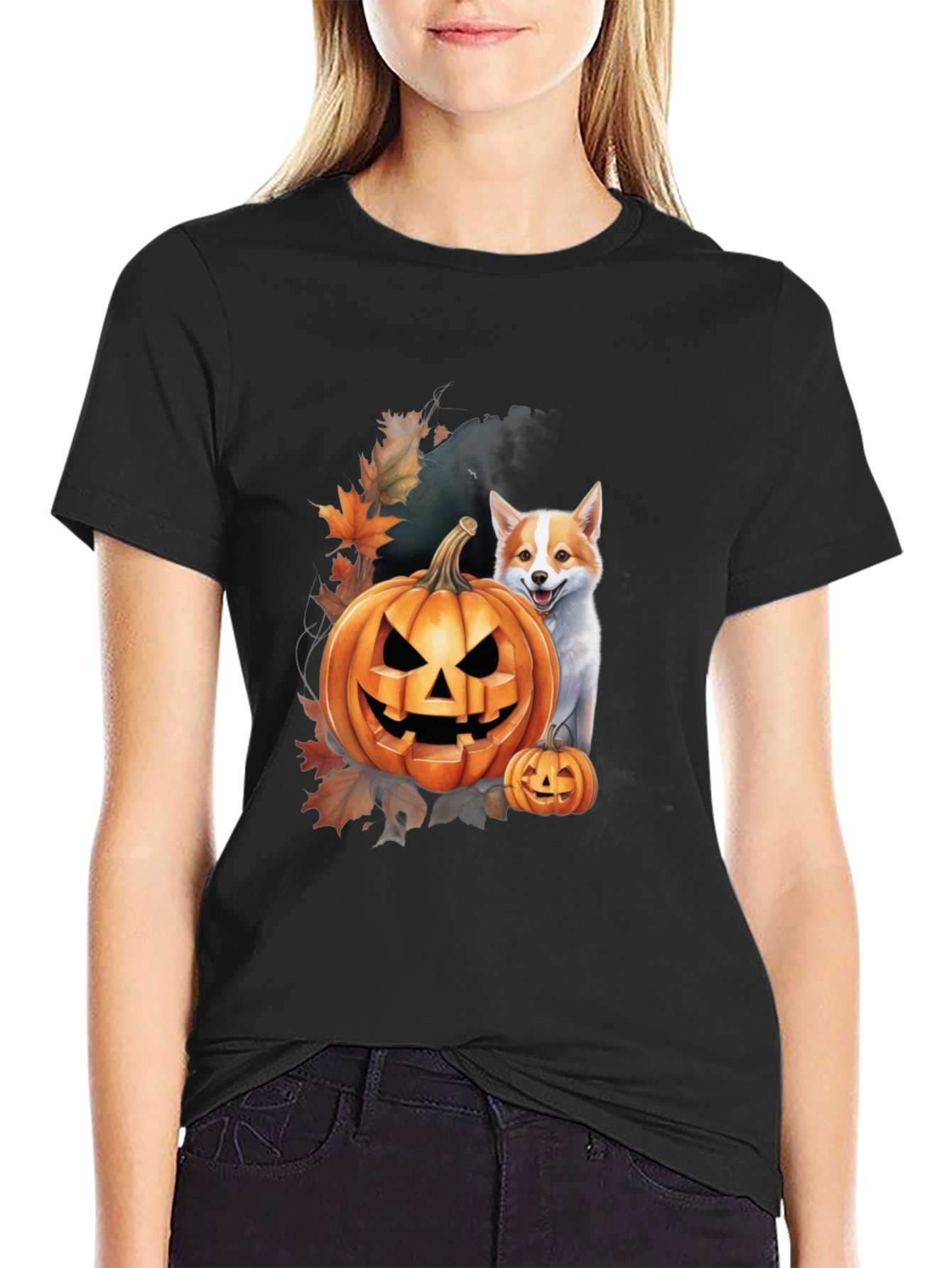 Halloween Dog & Pumpkin T-Shirt