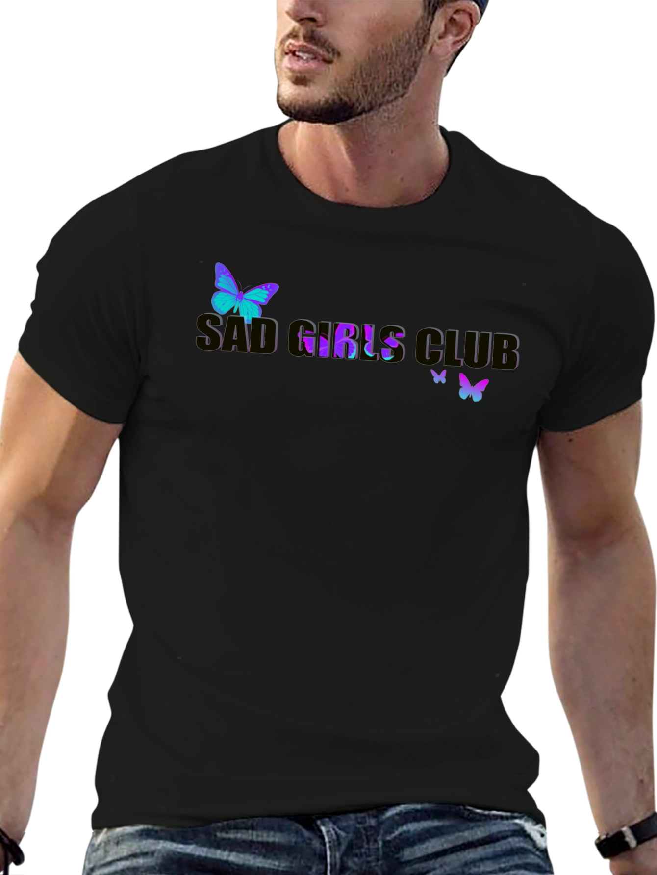Sad Girls Club Butterfly Graphic Tee - Black