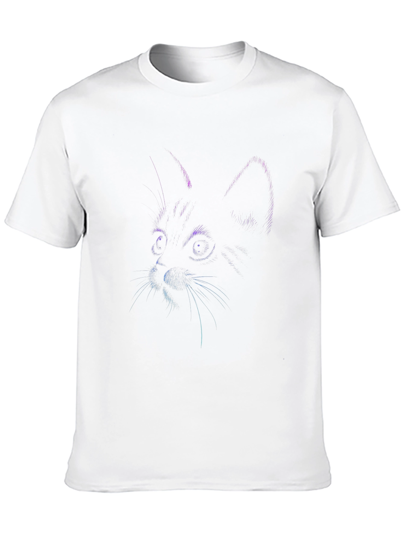 Neon Cat Graphic Black T-Shirt