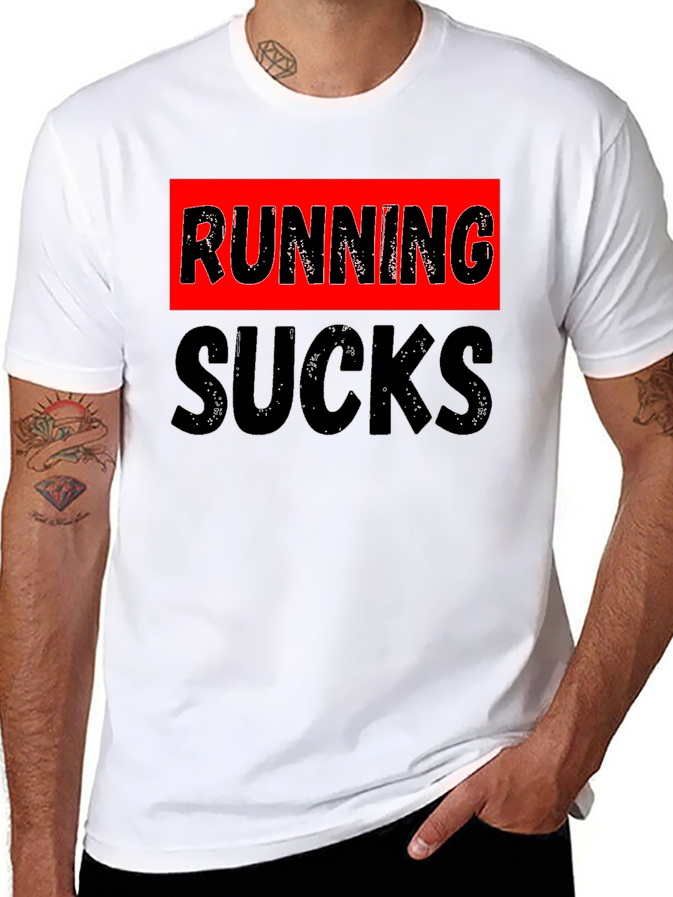 Running Sucks Graphic Tee - Funny Workout Shirt