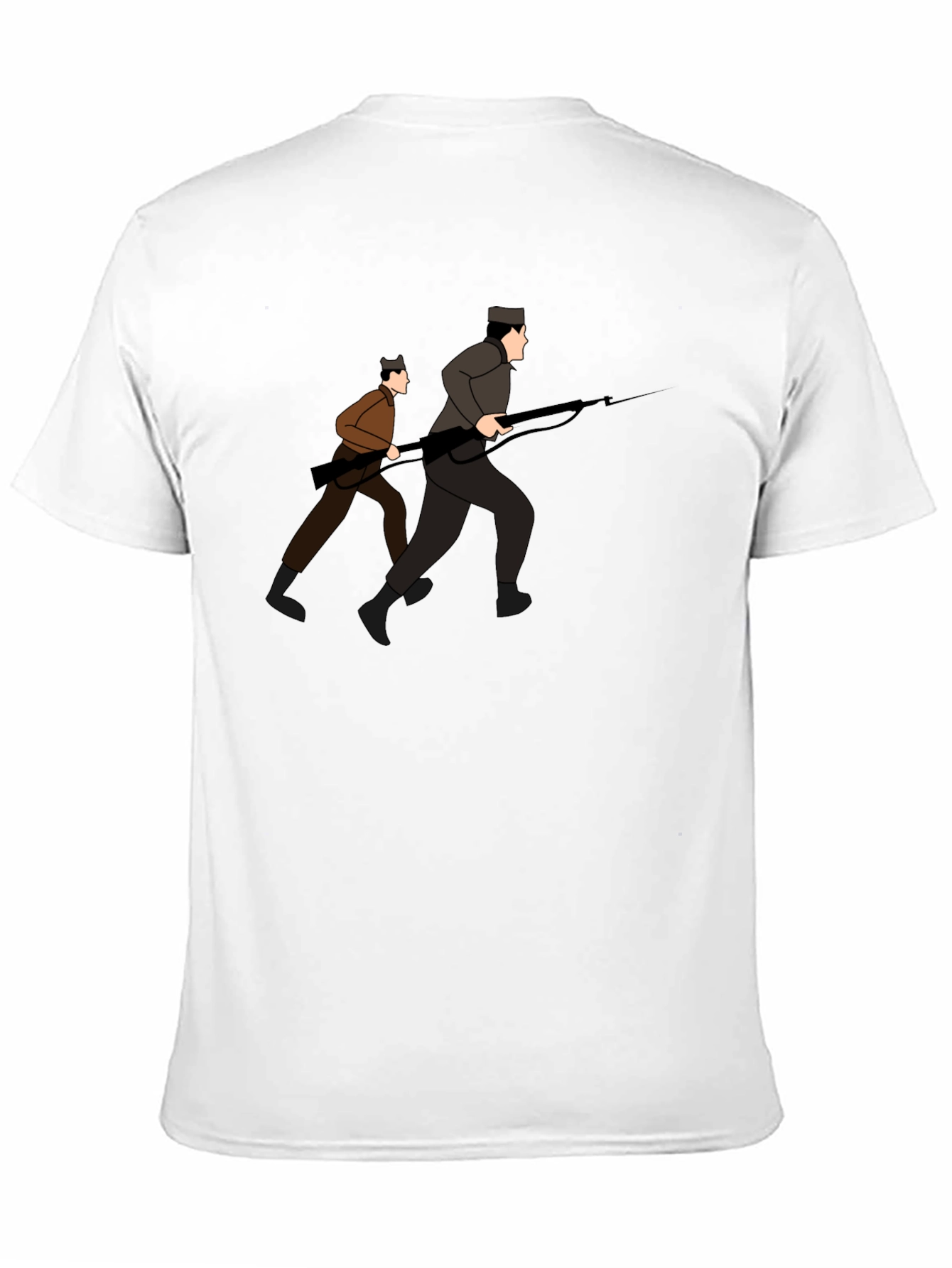 Graphic Tee: Two Soldiers Running with Rifles