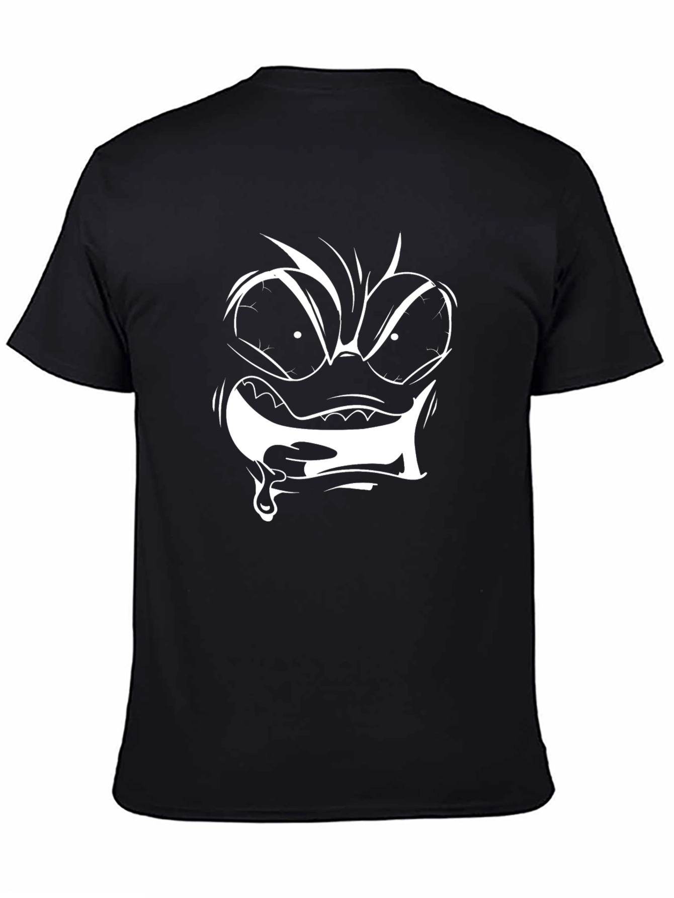 Cartoon Face Graphic Black T-Shirt