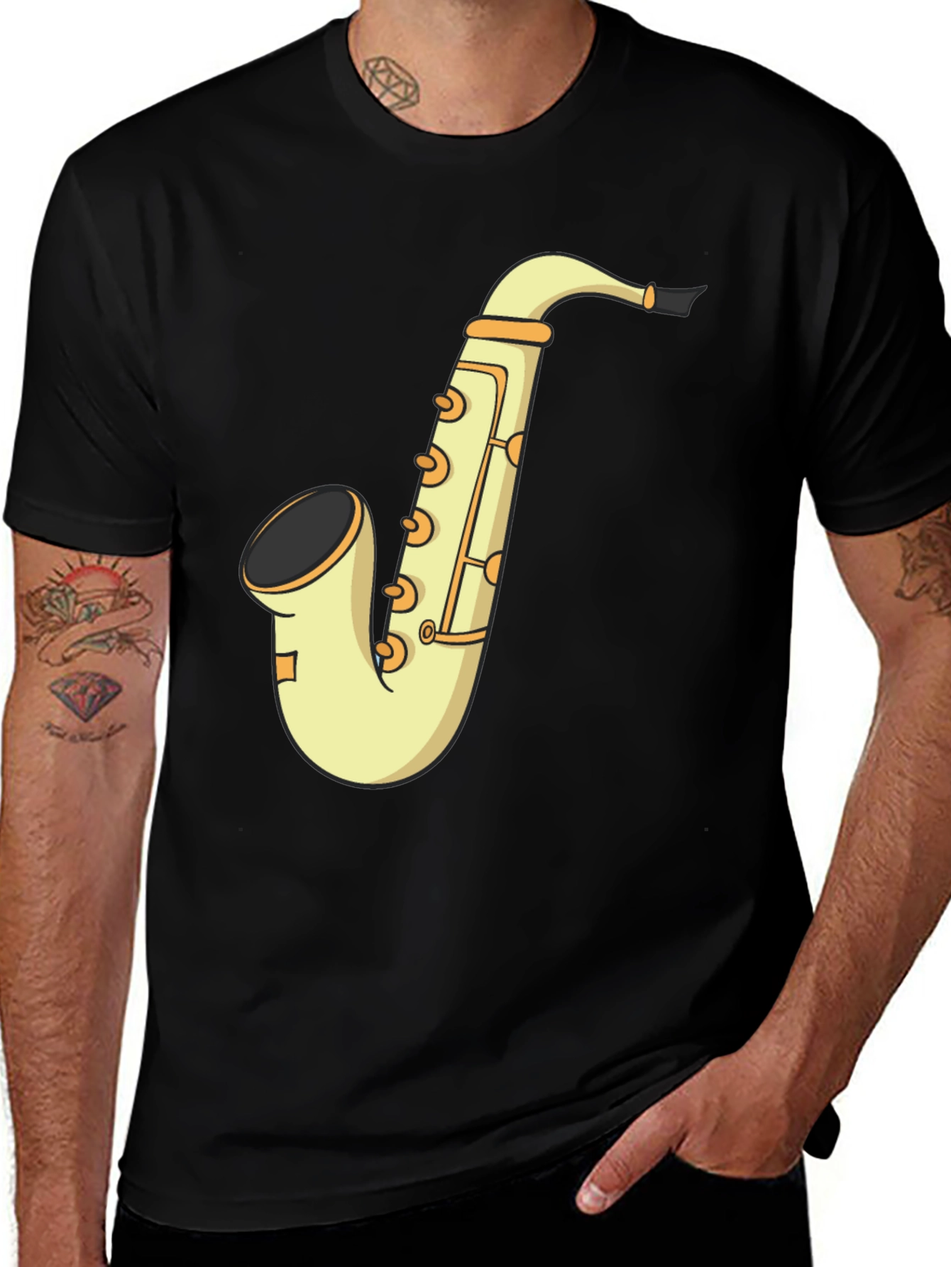 Saxophone Graphic T-Shirt - Musical Instrument Tee