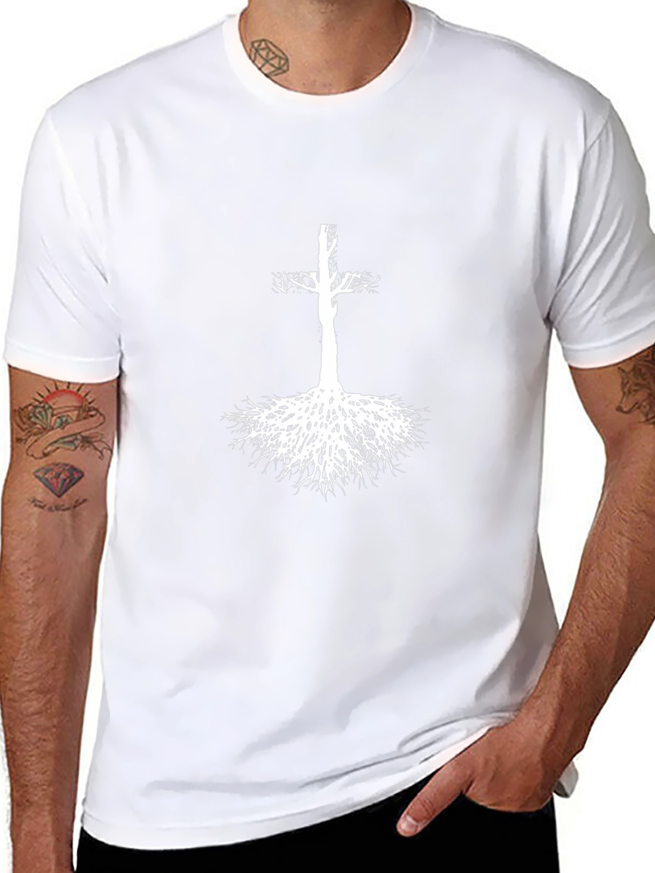 Rooted Cross Graphic Tee - Black