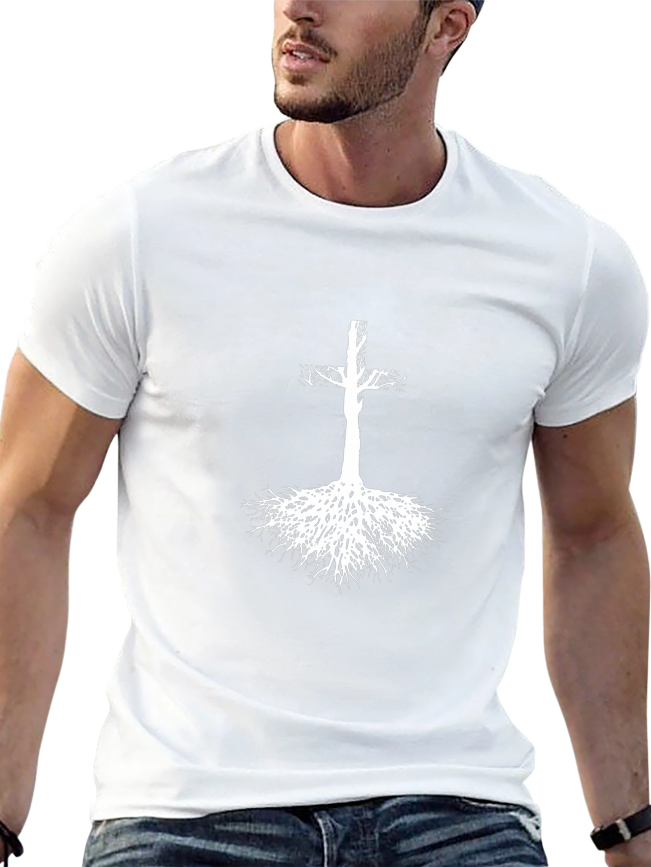 Rooted Cross Graphic Tee - Black