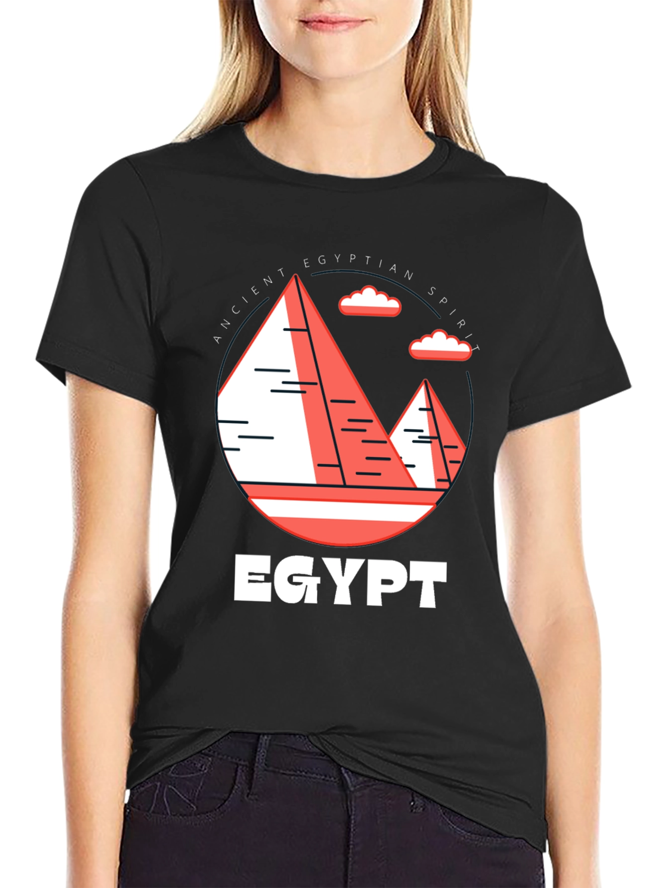 Egyptian Spirit Graphic Tee - Unisex Black T-Shirt