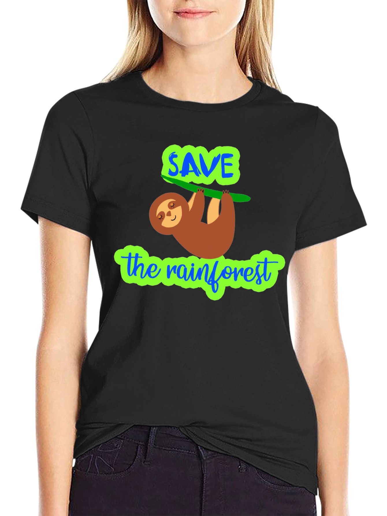 Save The Rainforest Sloth Graphic Tee