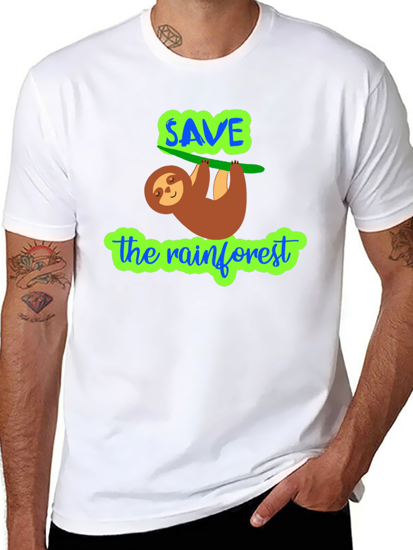 Save The Rainforest Sloth Graphic Tee