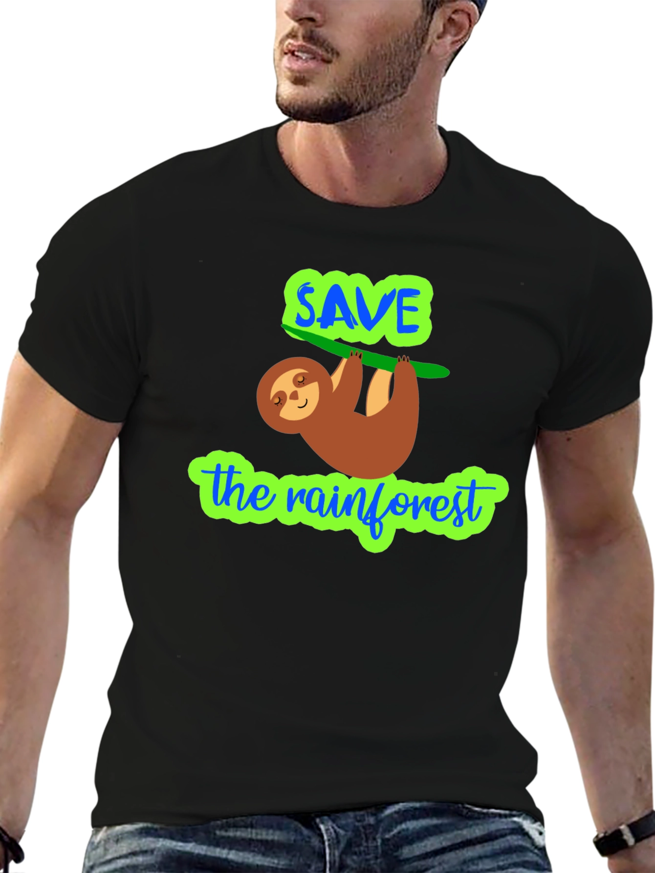 Save The Rainforest Sloth Graphic Tee