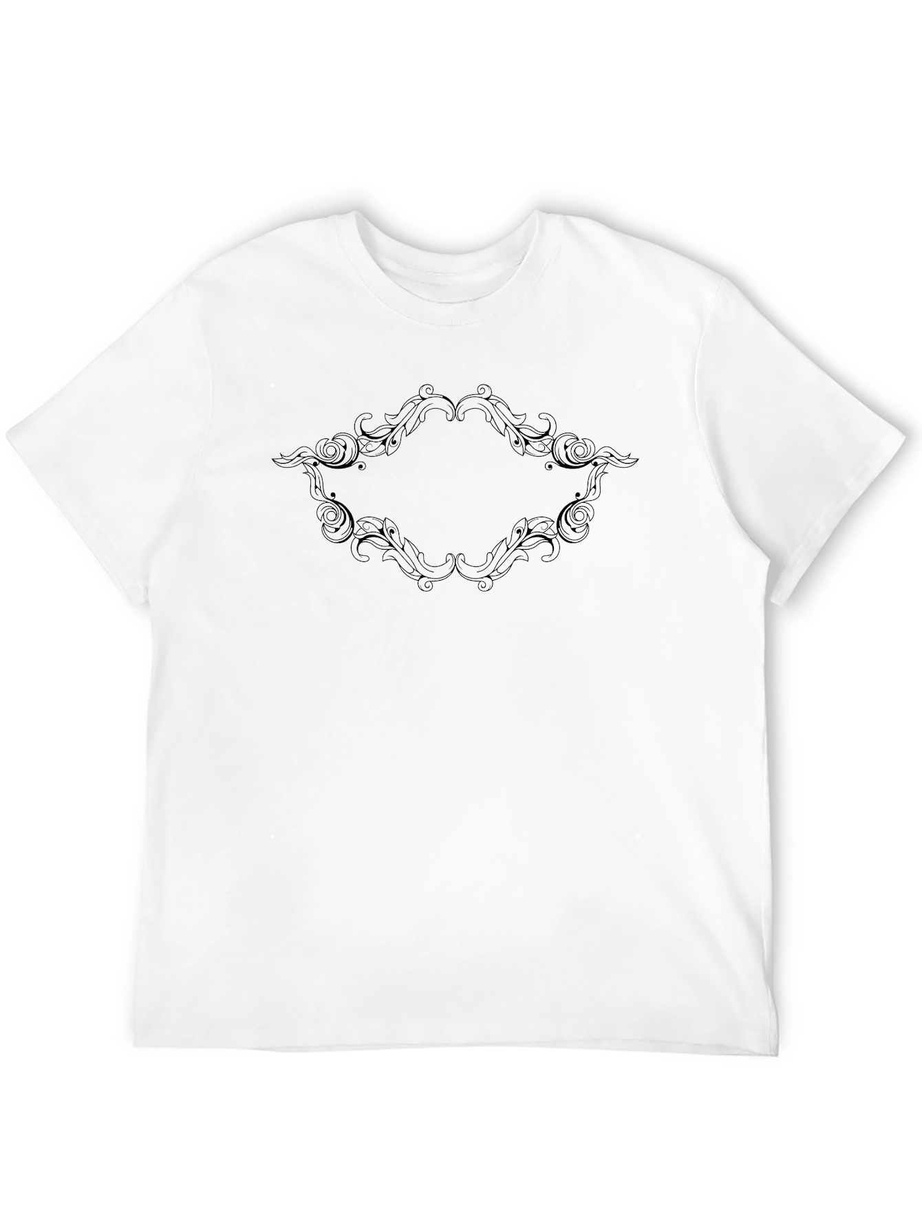 Elegant Ornamental Frame Black T-Shirt