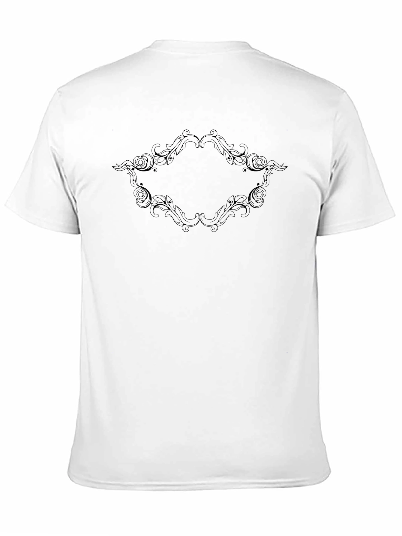 Elegant Ornamental Frame Black T-Shirt