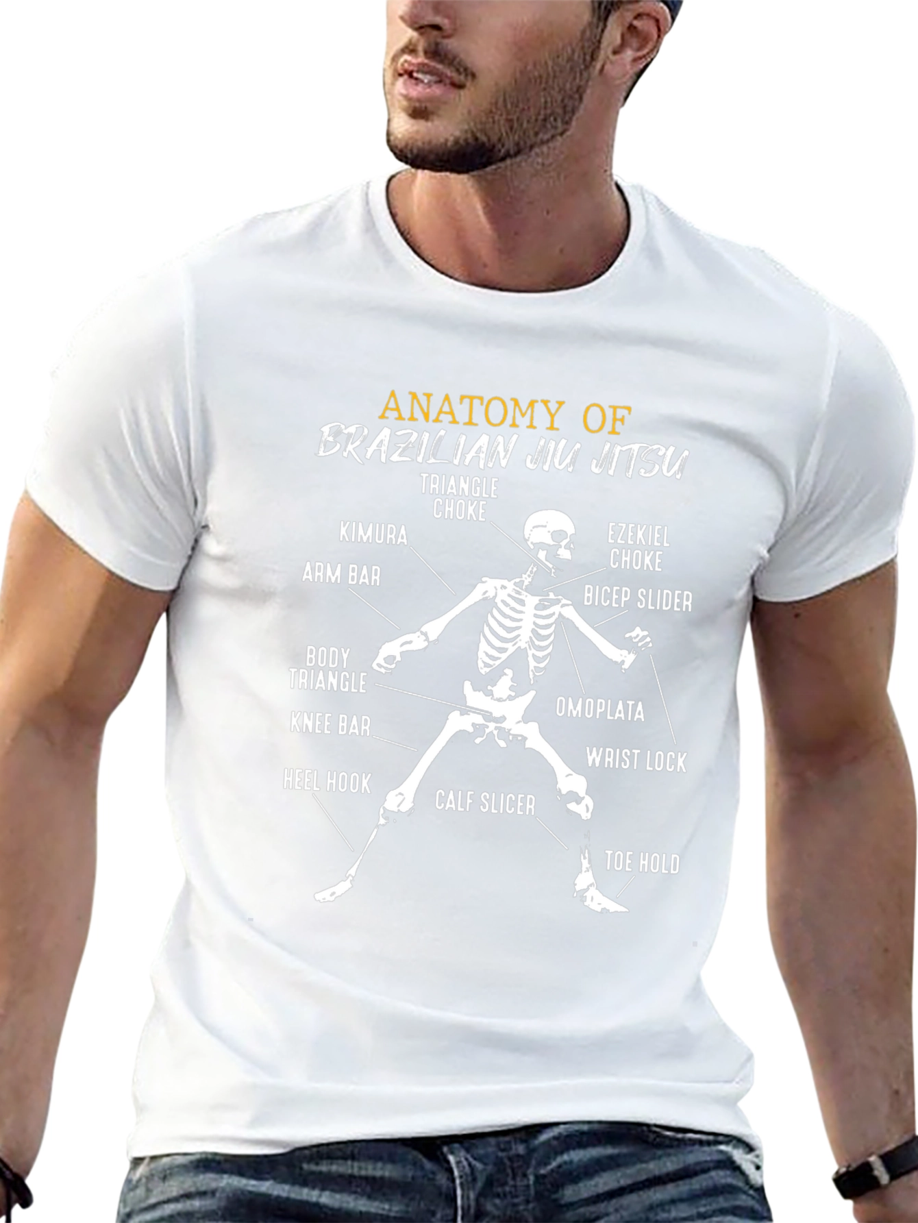Anatomy of Brazilian Jiu Jitsu Skeleton T-Shirt