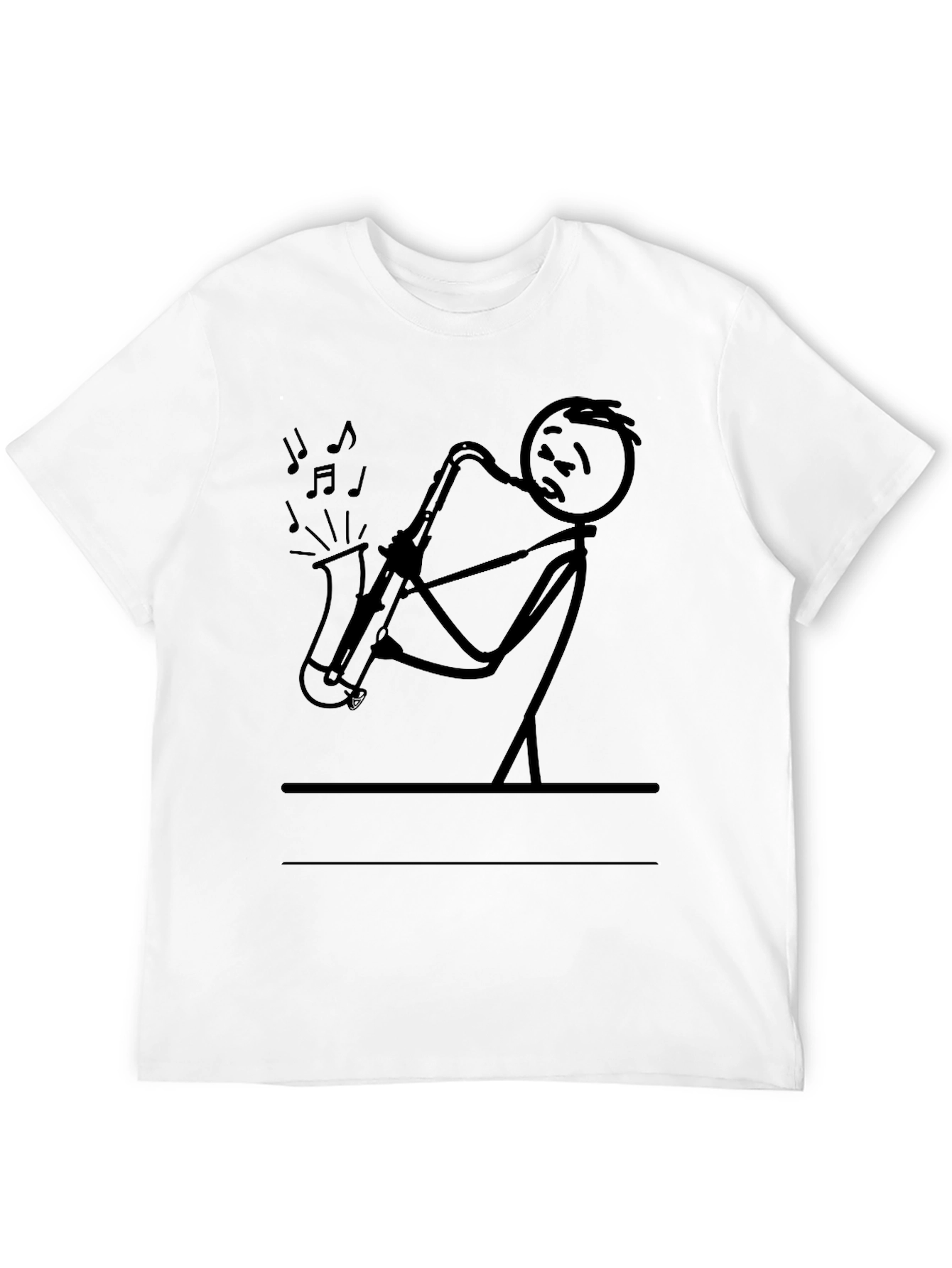 Saxophone Stick Figure T-Shirt - Musician Tee