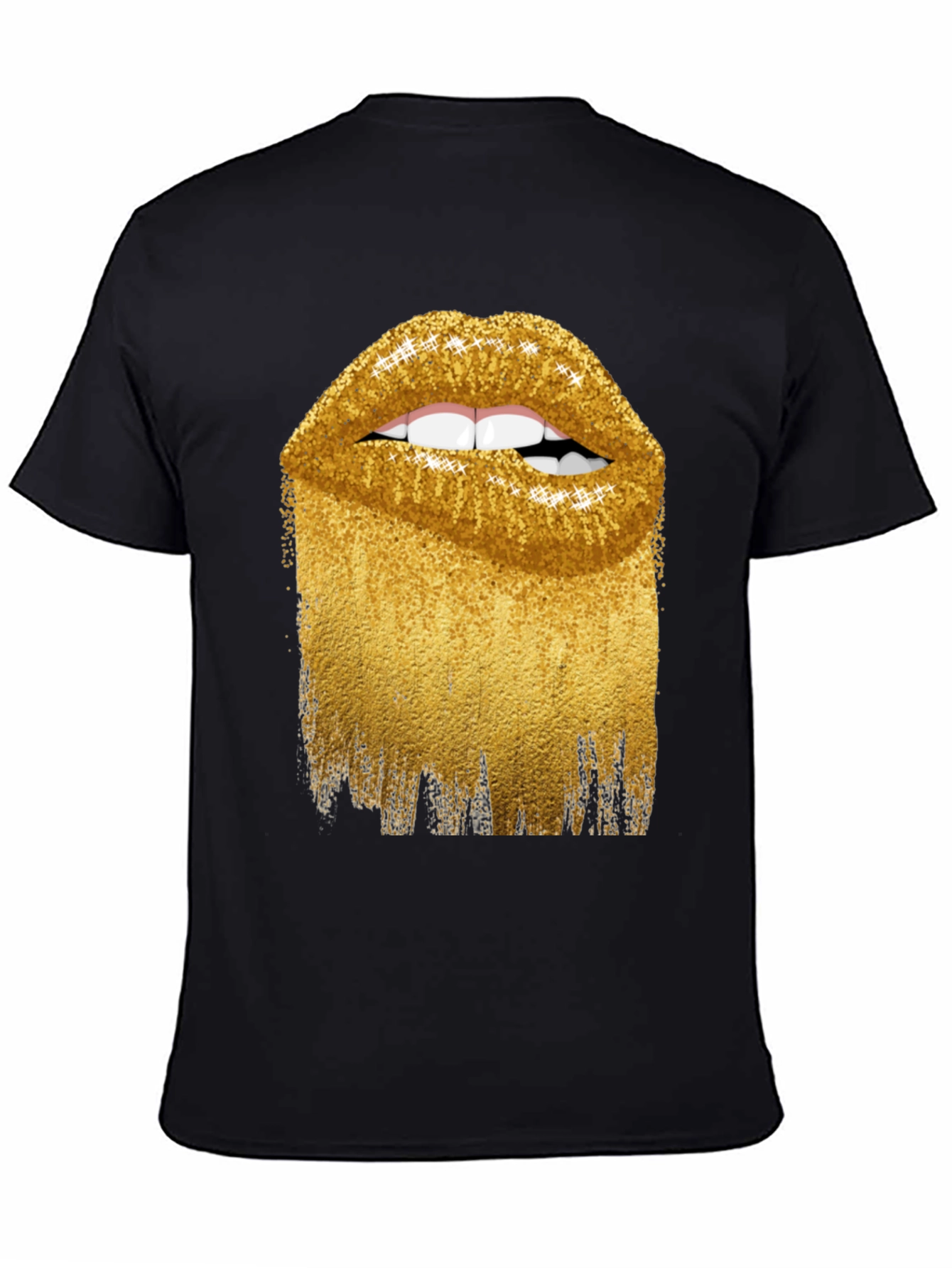 Golden Lips Graphic Tee - Stylish Unisex Shirt