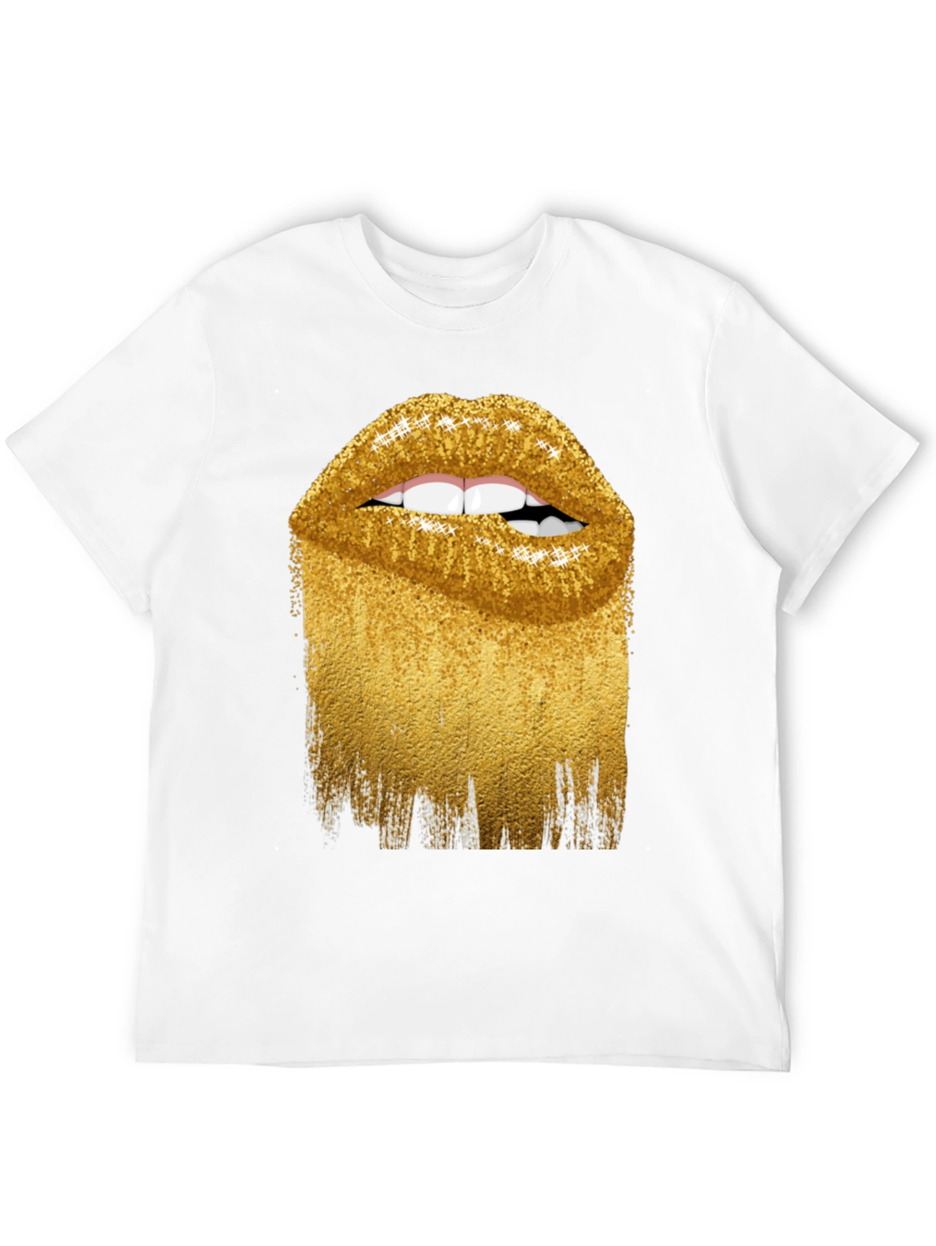 Golden Lips Graphic Tee - Stylish Unisex Shirt