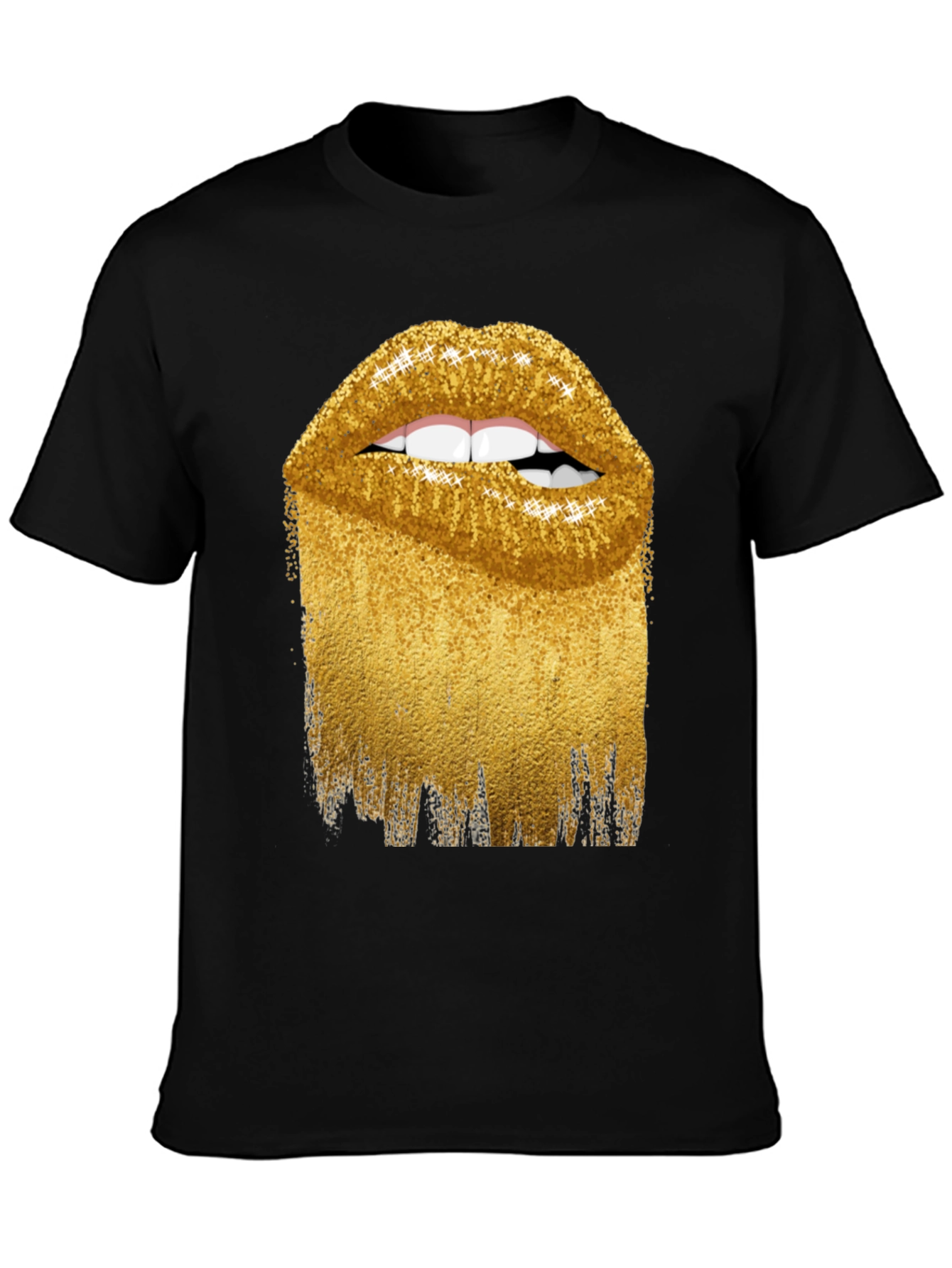 Golden Lips Graphic Tee - Stylish Unisex Shirt