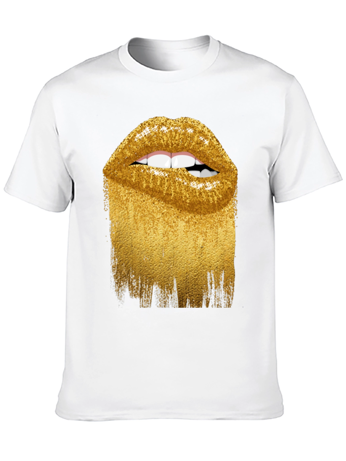 Golden Lips Graphic Tee - Stylish Unisex Shirt