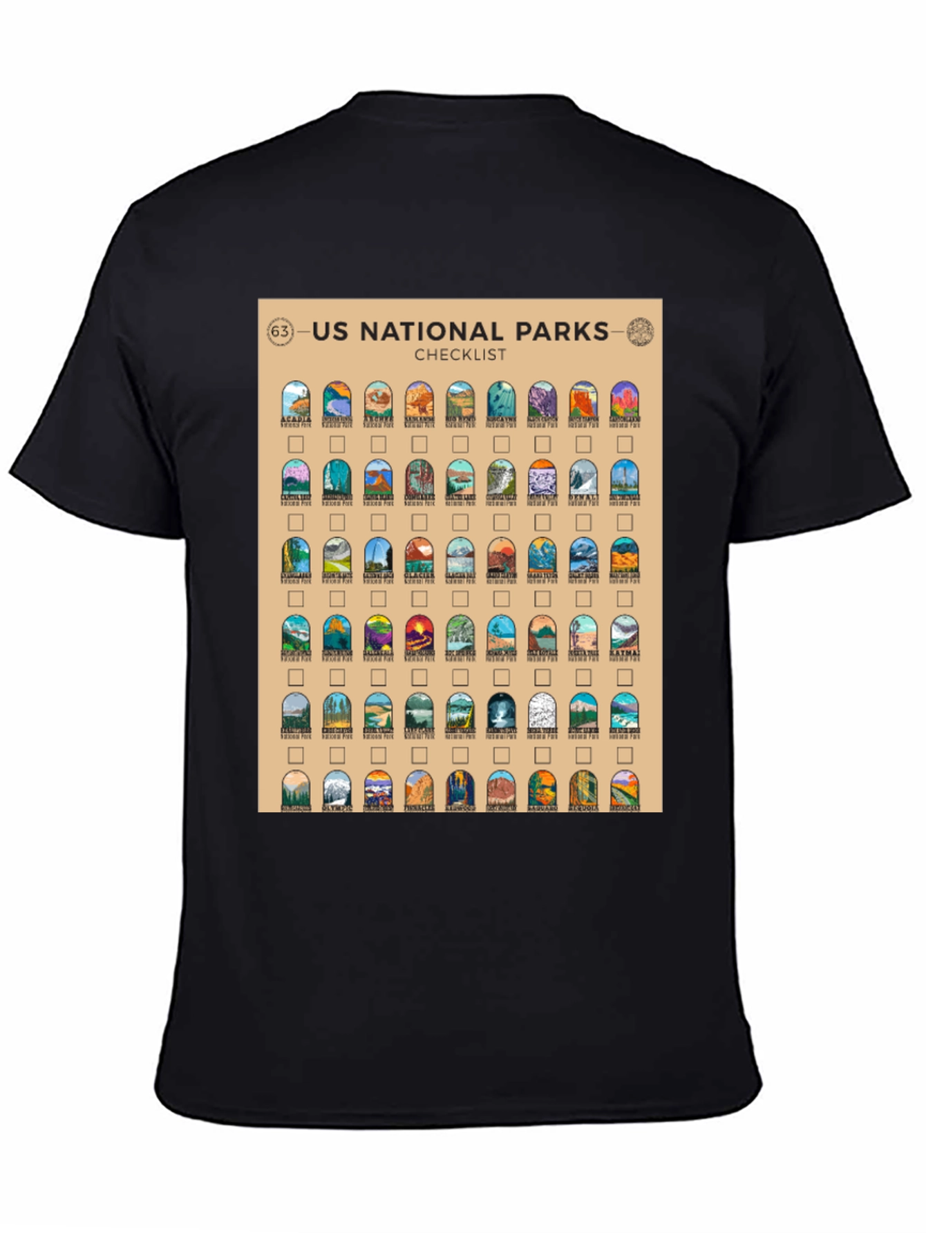 US National Parks Checklist T-Shirt