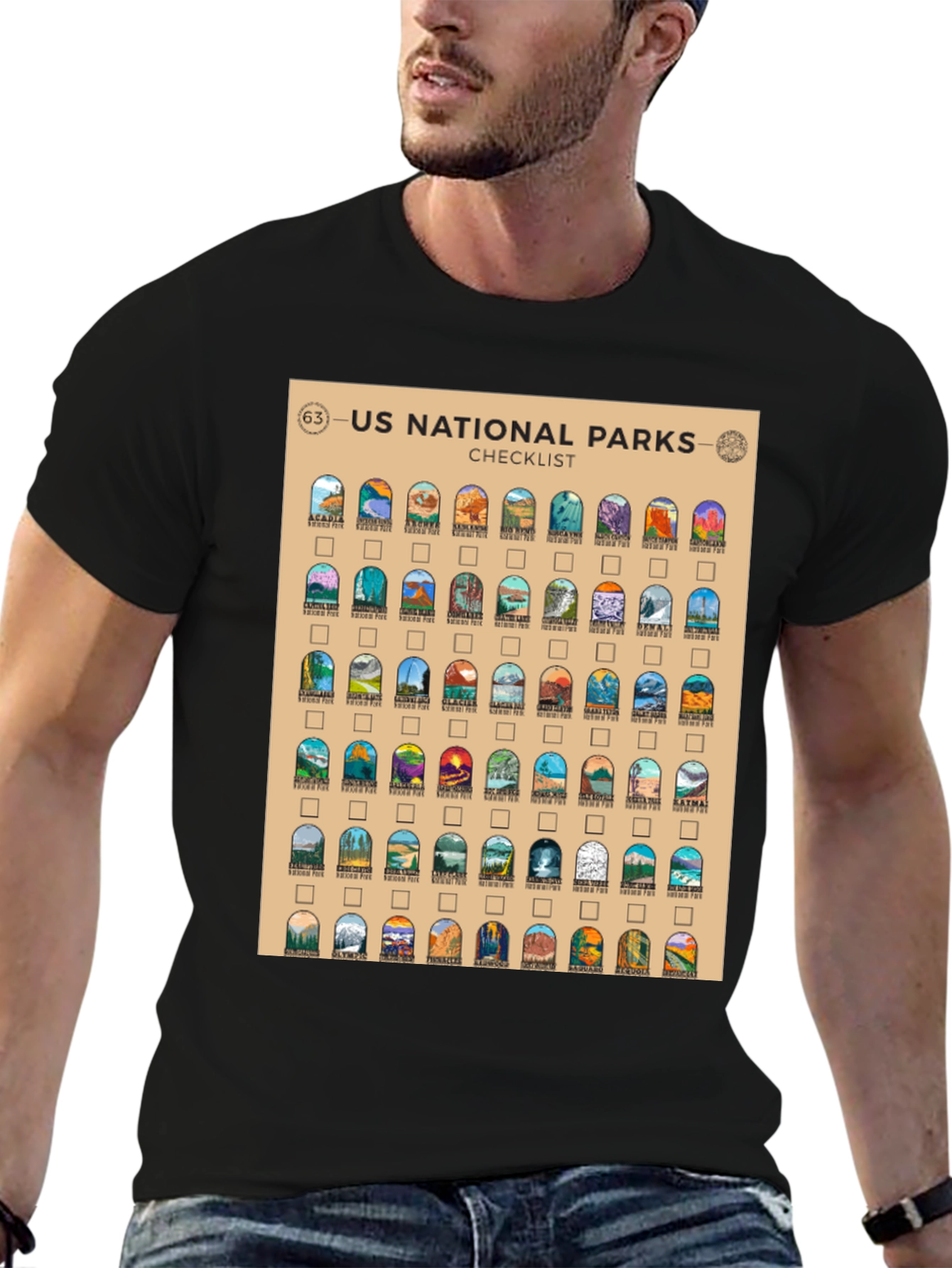 US National Parks Checklist T-Shirt