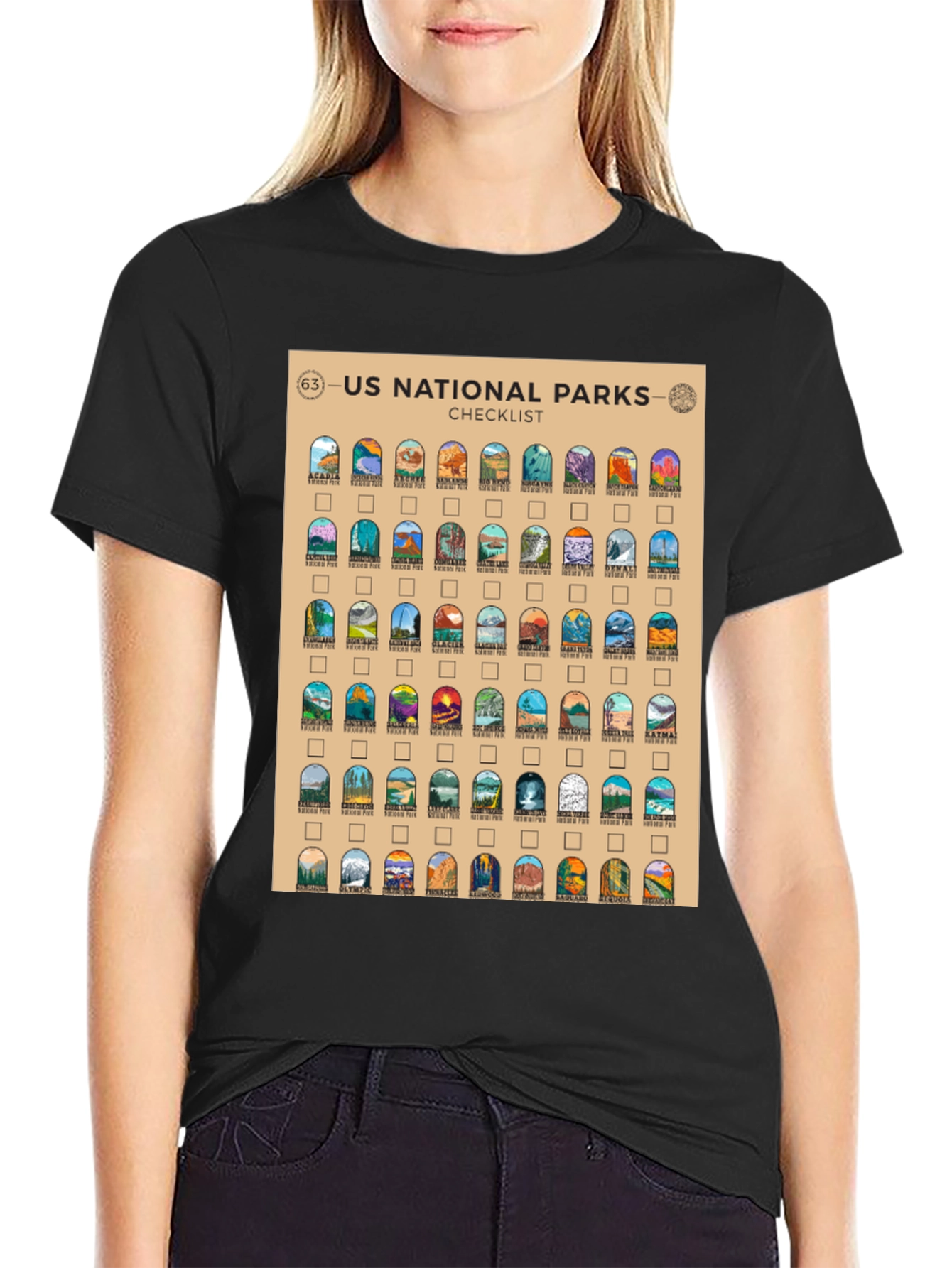 US National Parks Checklist T-Shirt
