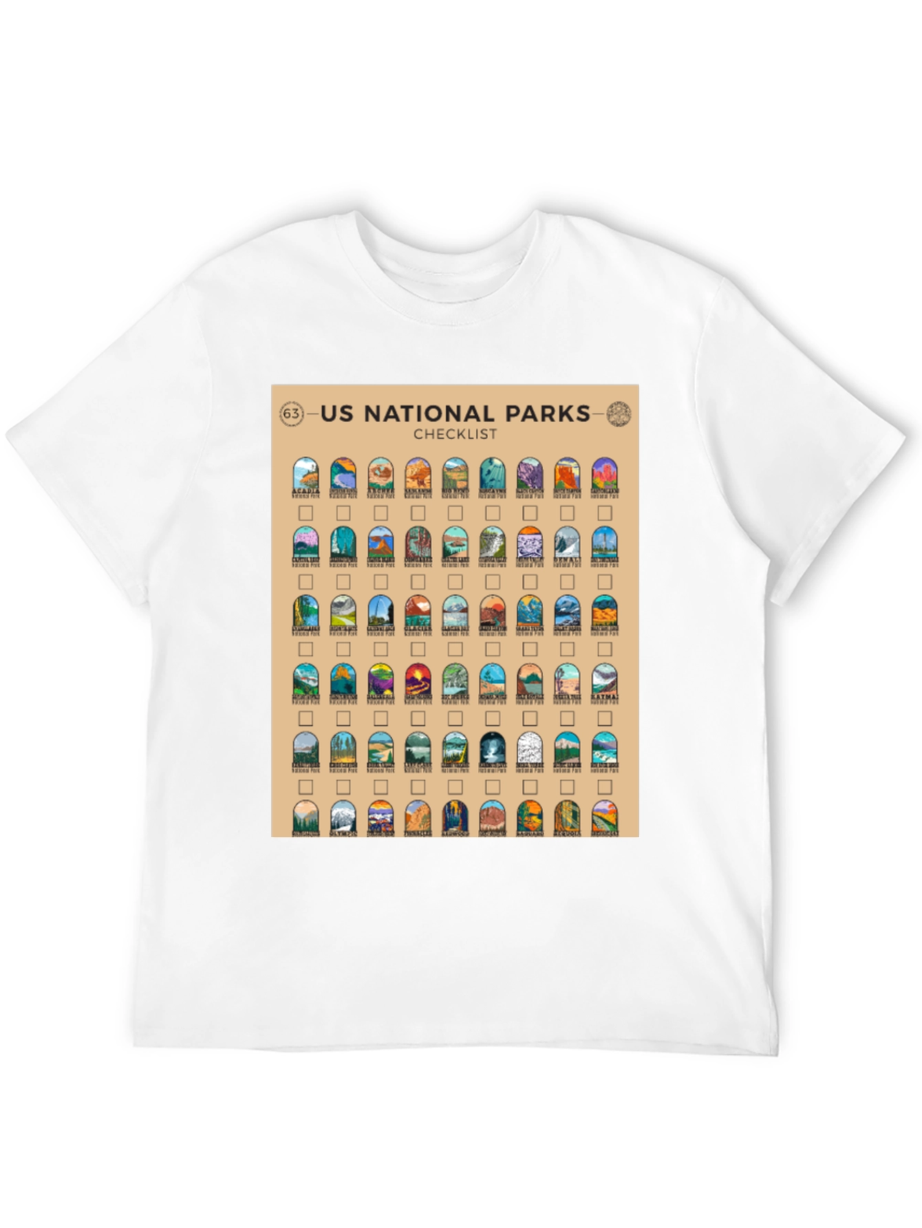 US National Parks Checklist T-Shirt