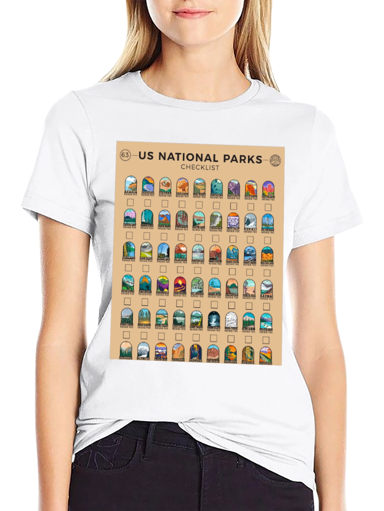 US National Parks Checklist T-Shirt