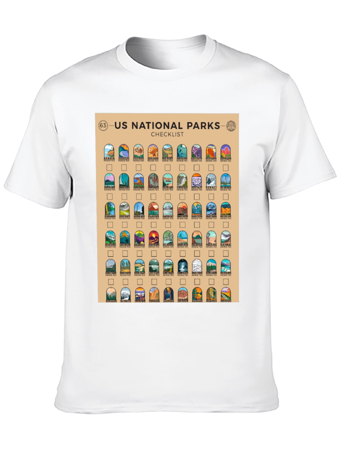US National Parks Checklist T-Shirt