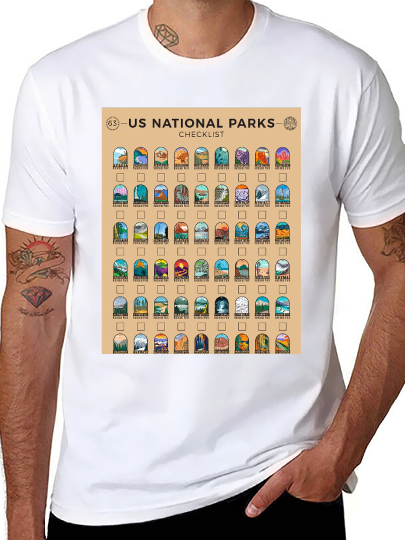 US National Parks Checklist T-Shirt