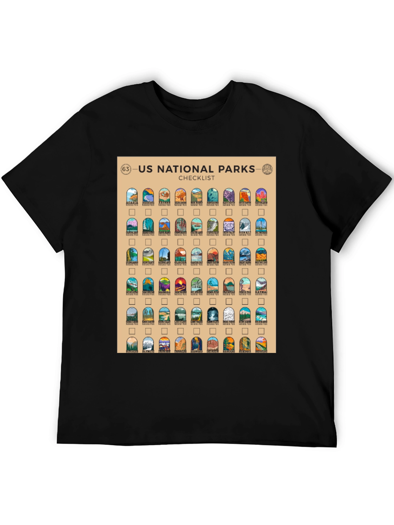US National Parks Checklist T-Shirt