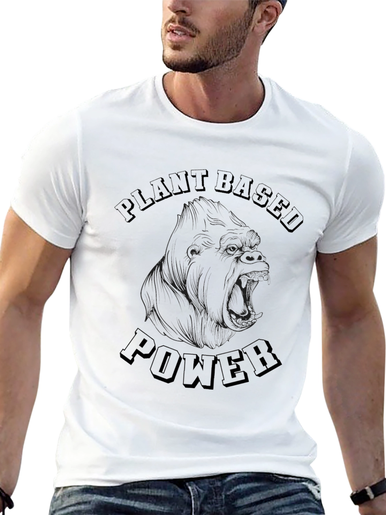 Plant Based Power T-Shirt - Gorilla Graphic Tee