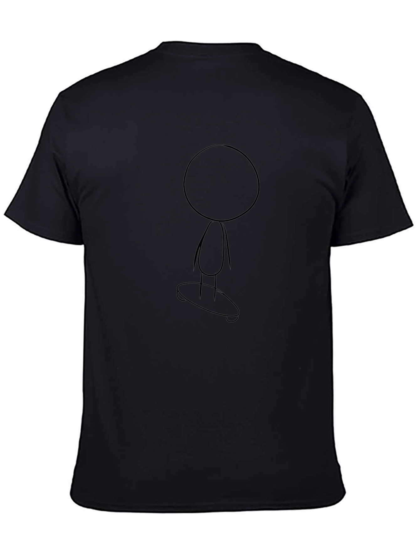 Skateboarding Stick Figure Black Tee