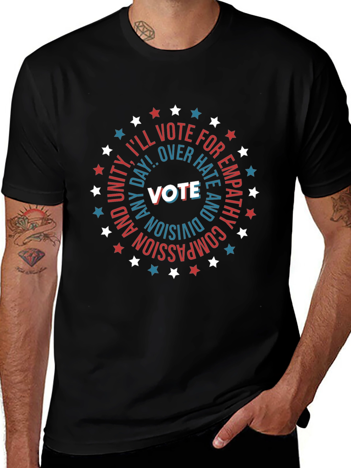 Vote Empathy Compassion Black T-Shirt