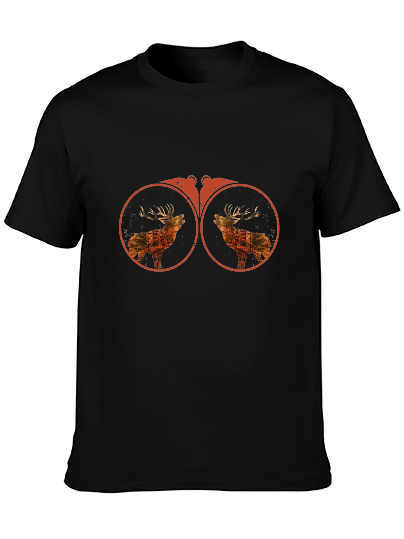 Binocular Deer Graphic Tee - Black Cotton T-Shirt