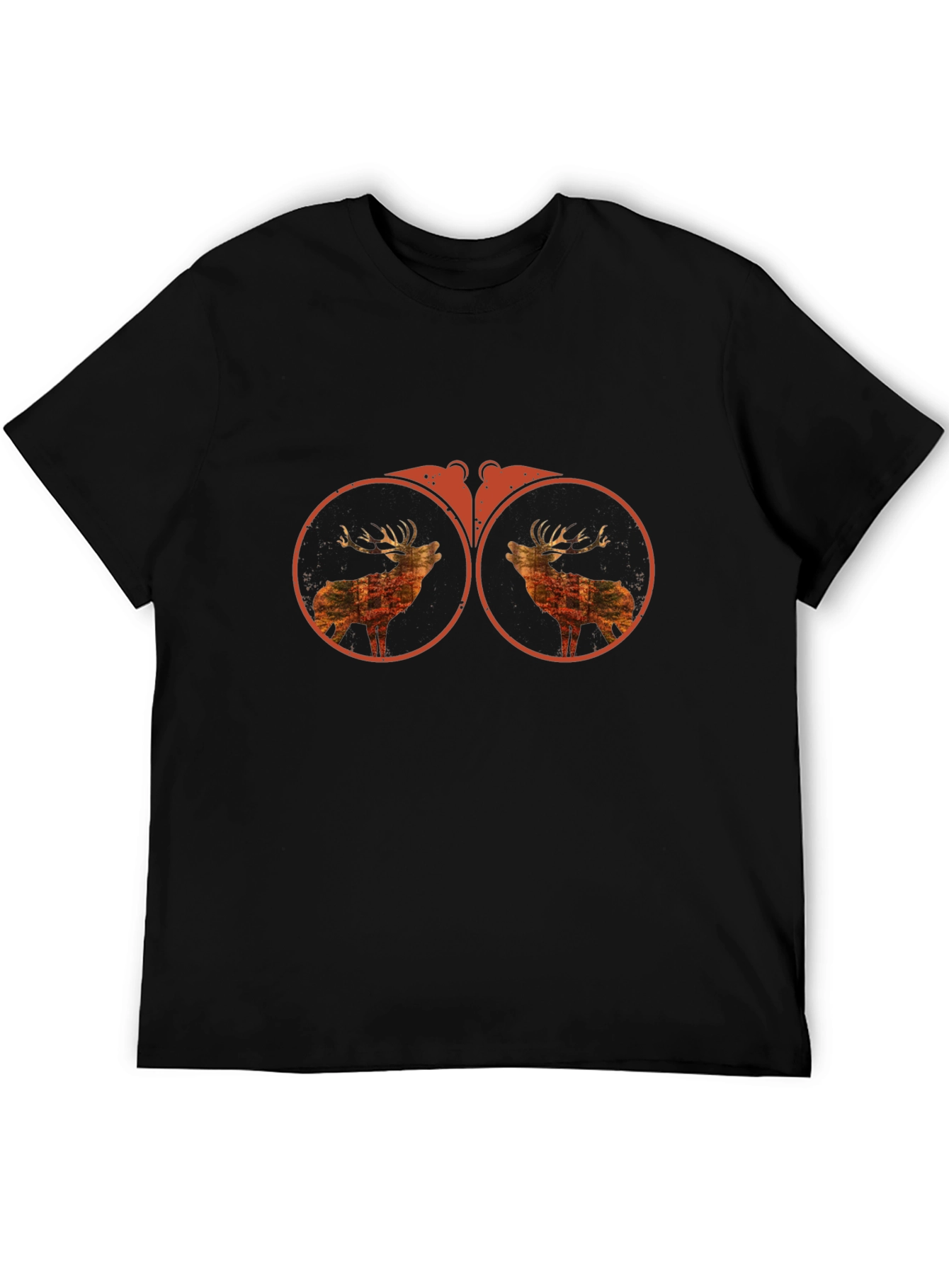 Binocular Deer Graphic Tee - Black Cotton T-Shirt