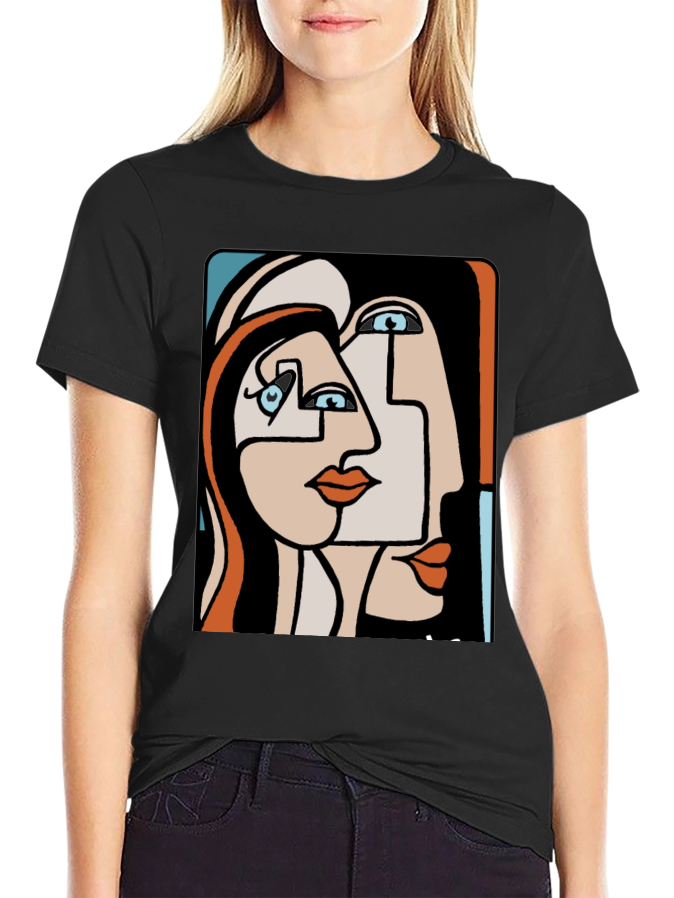 Abstract Art Graphic Tee - Black Unisex Shirt