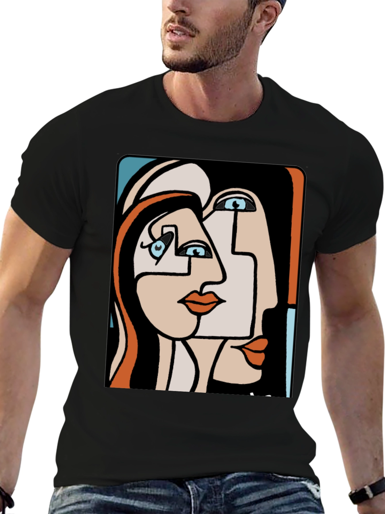 Abstract Art Graphic Tee - Black Unisex Shirt