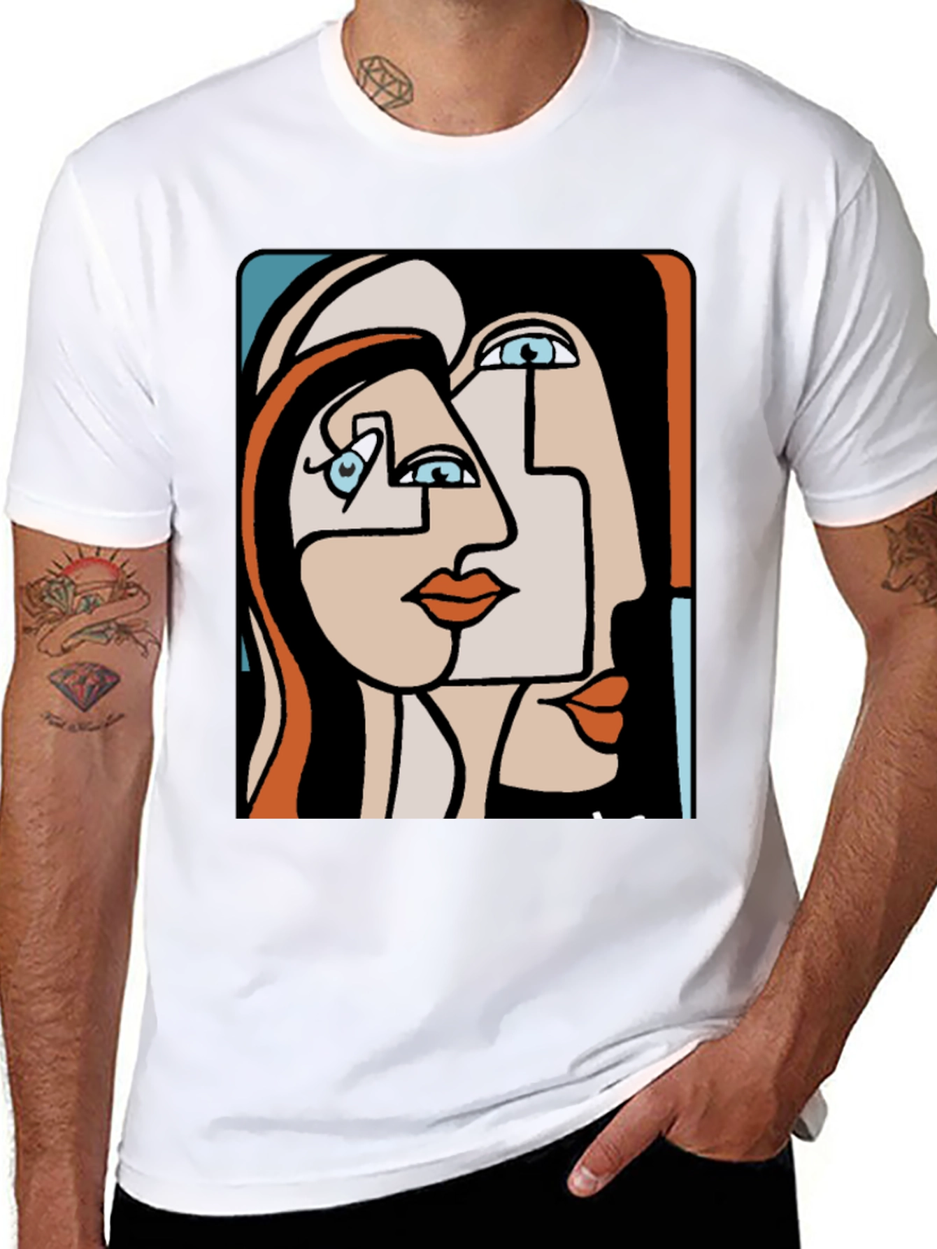 Abstract Art Graphic Tee - Black Unisex Shirt