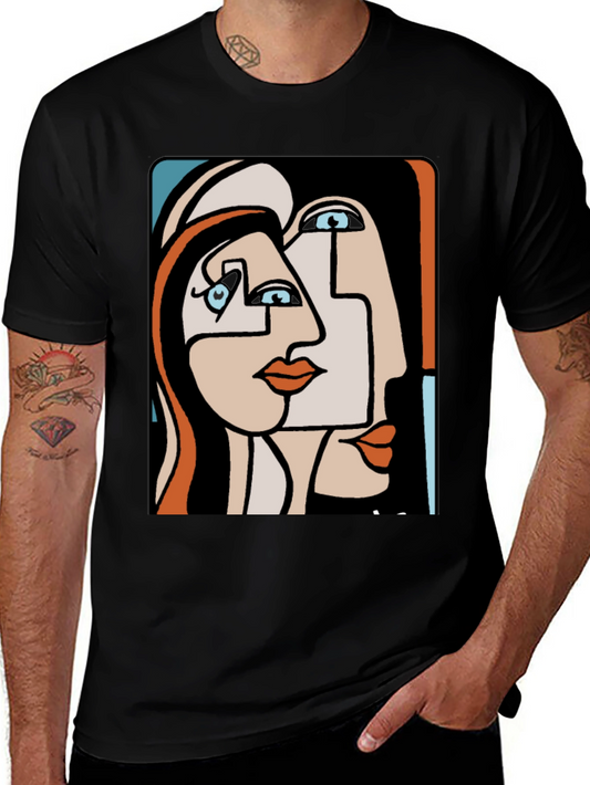 Abstract Art Graphic Tee - Black Unisex Shirt