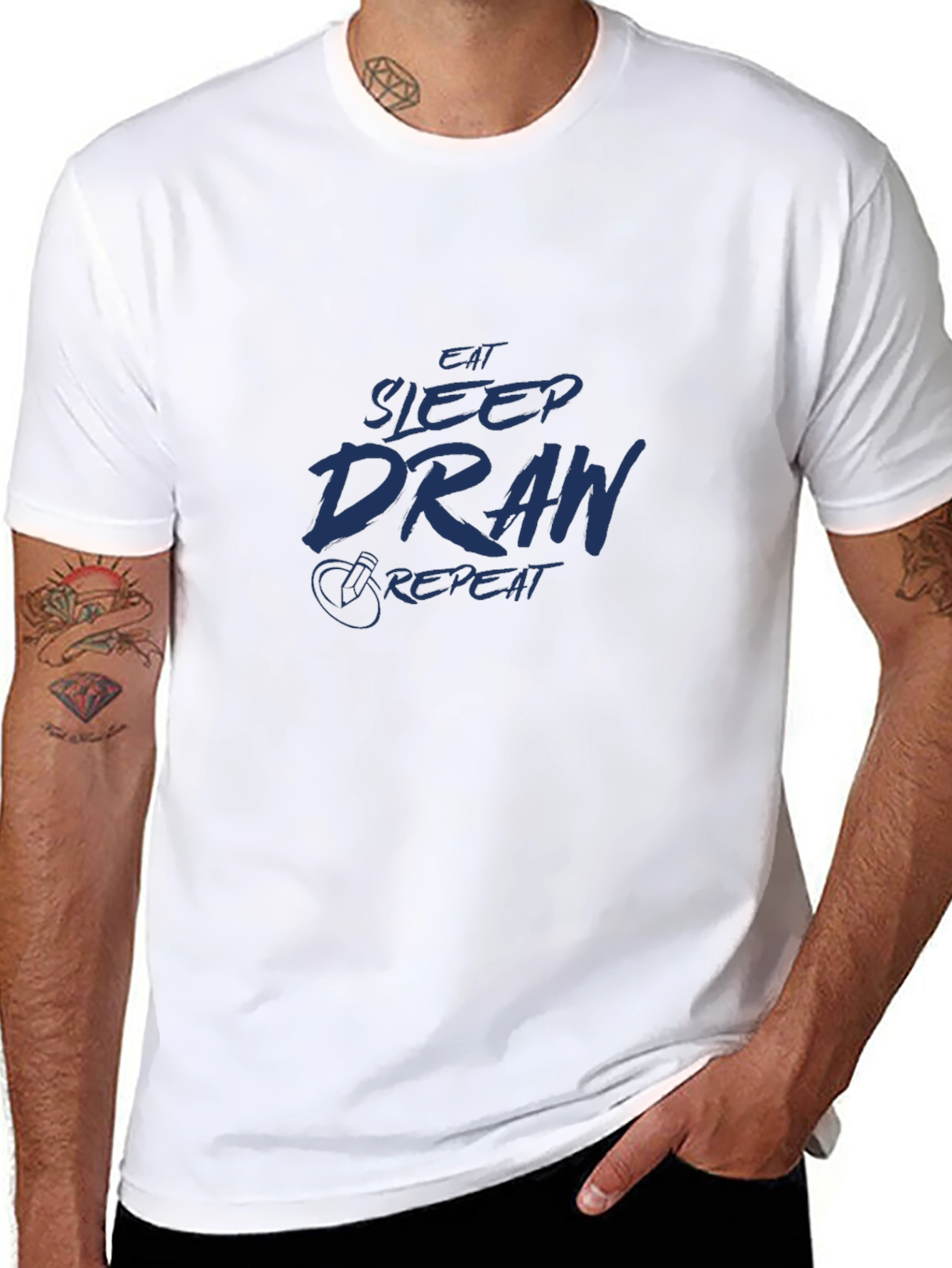 Eat Sleep Draw Repeat Graphic Tee
