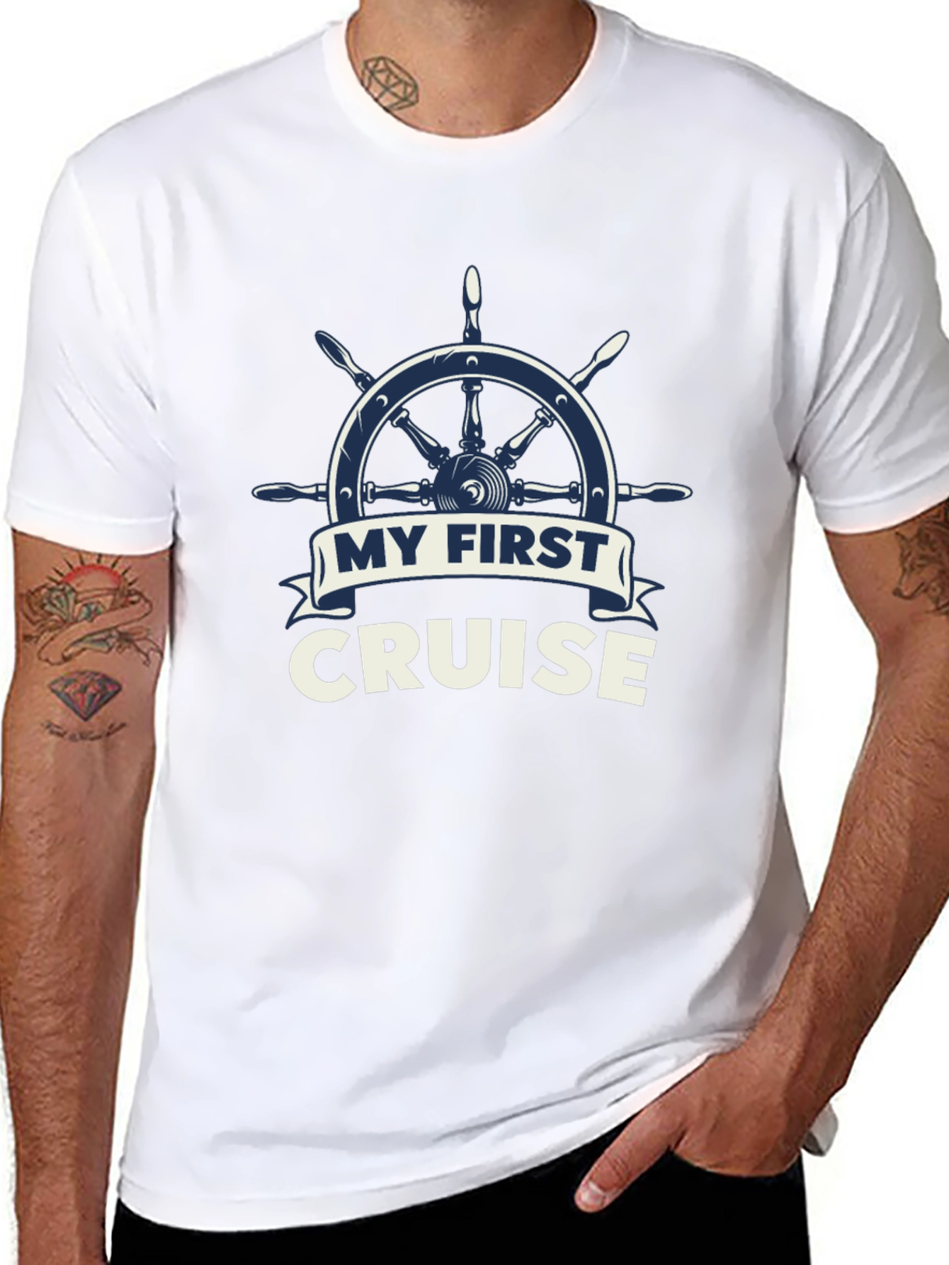 My First Cruise T-Shirt - Nautical Wheel Design