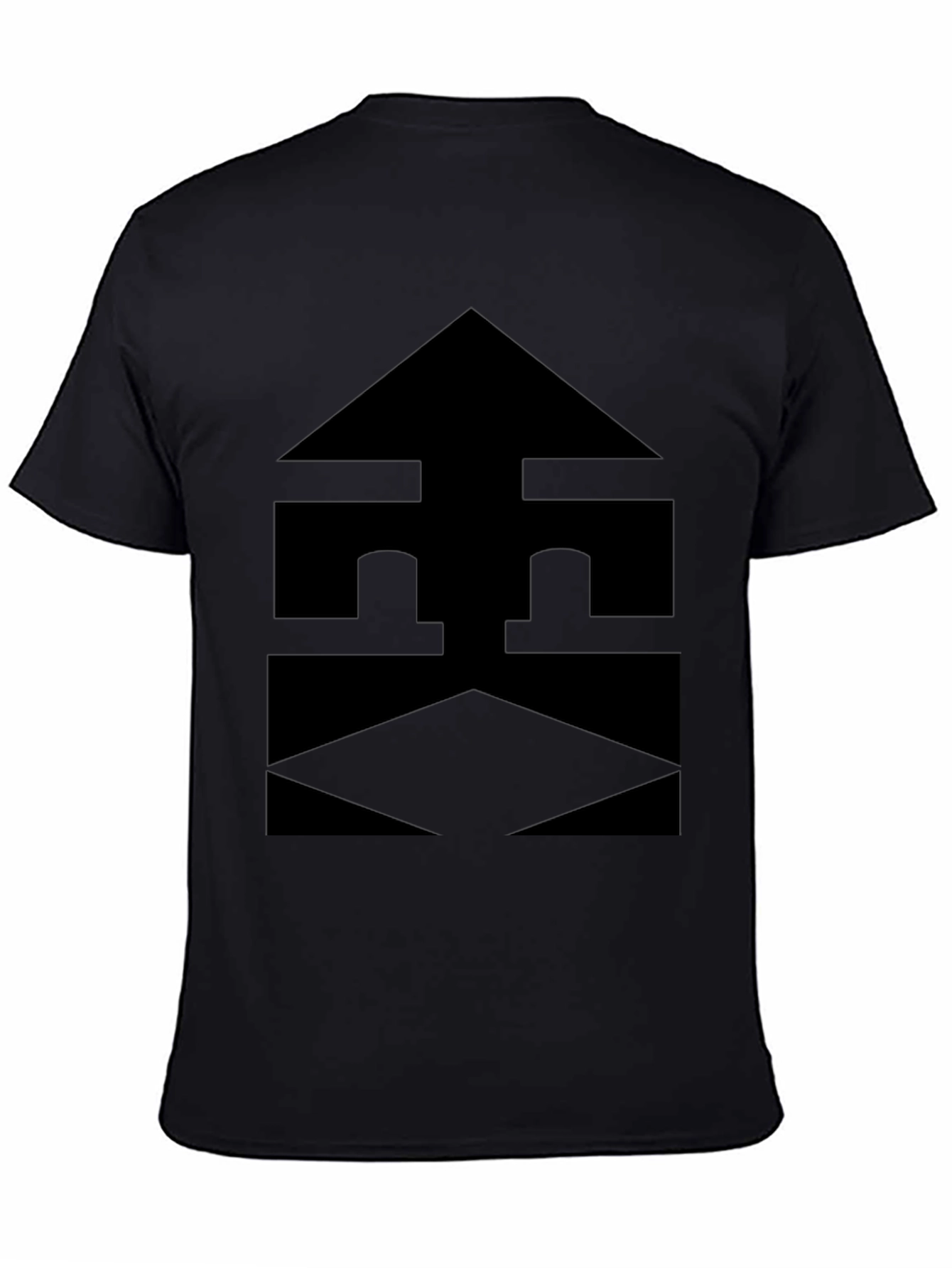 Modern Black Graphic Tee - Geometric Design