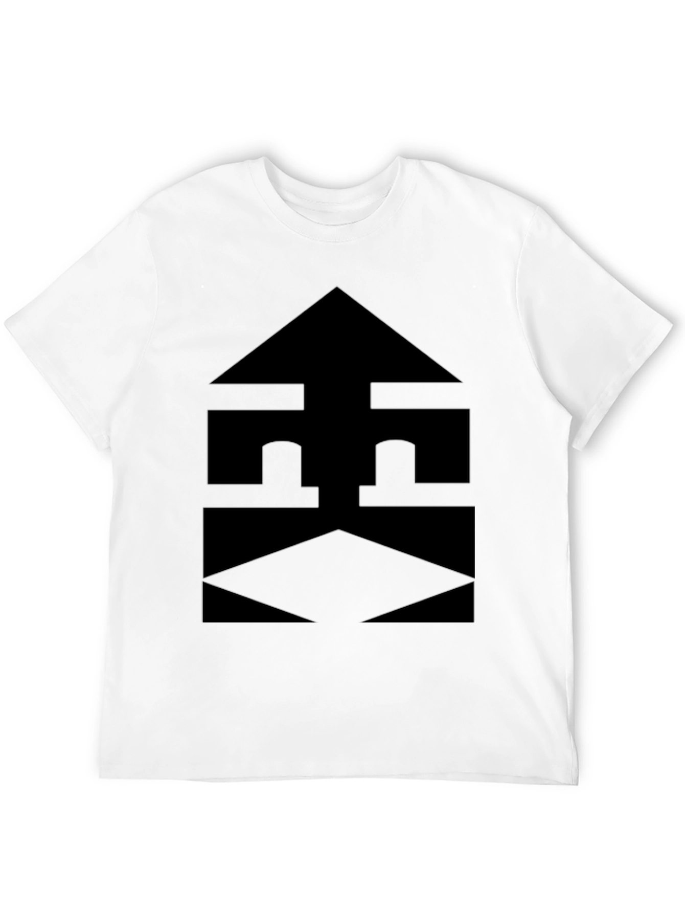 Modern Black Graphic Tee - Geometric Design
