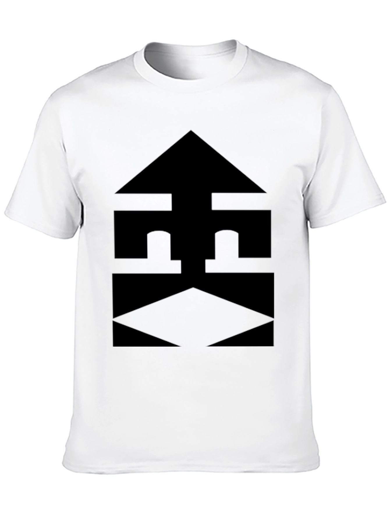 Modern Black Graphic Tee - Geometric Design