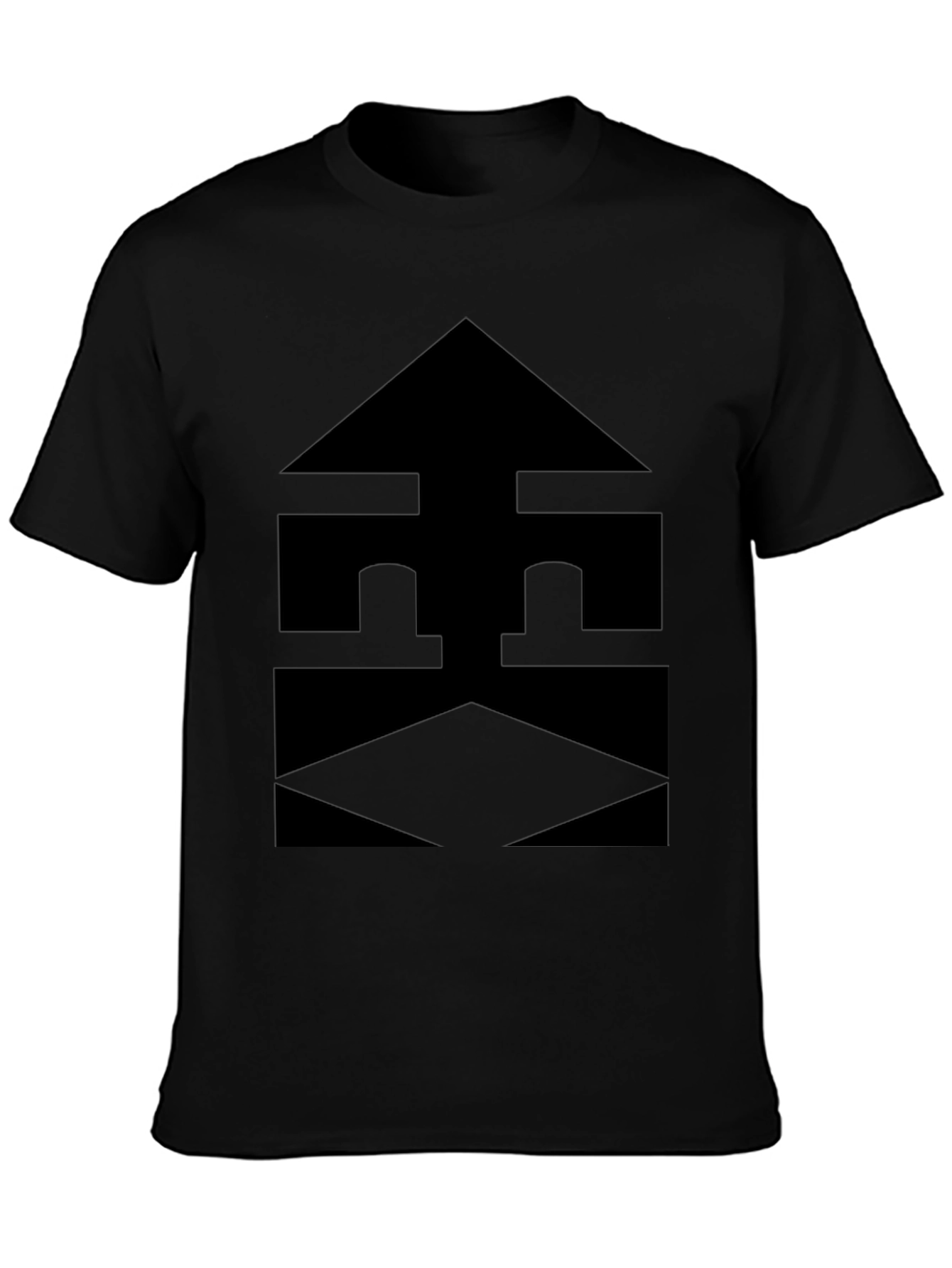 Modern Black Graphic Tee - Geometric Design
