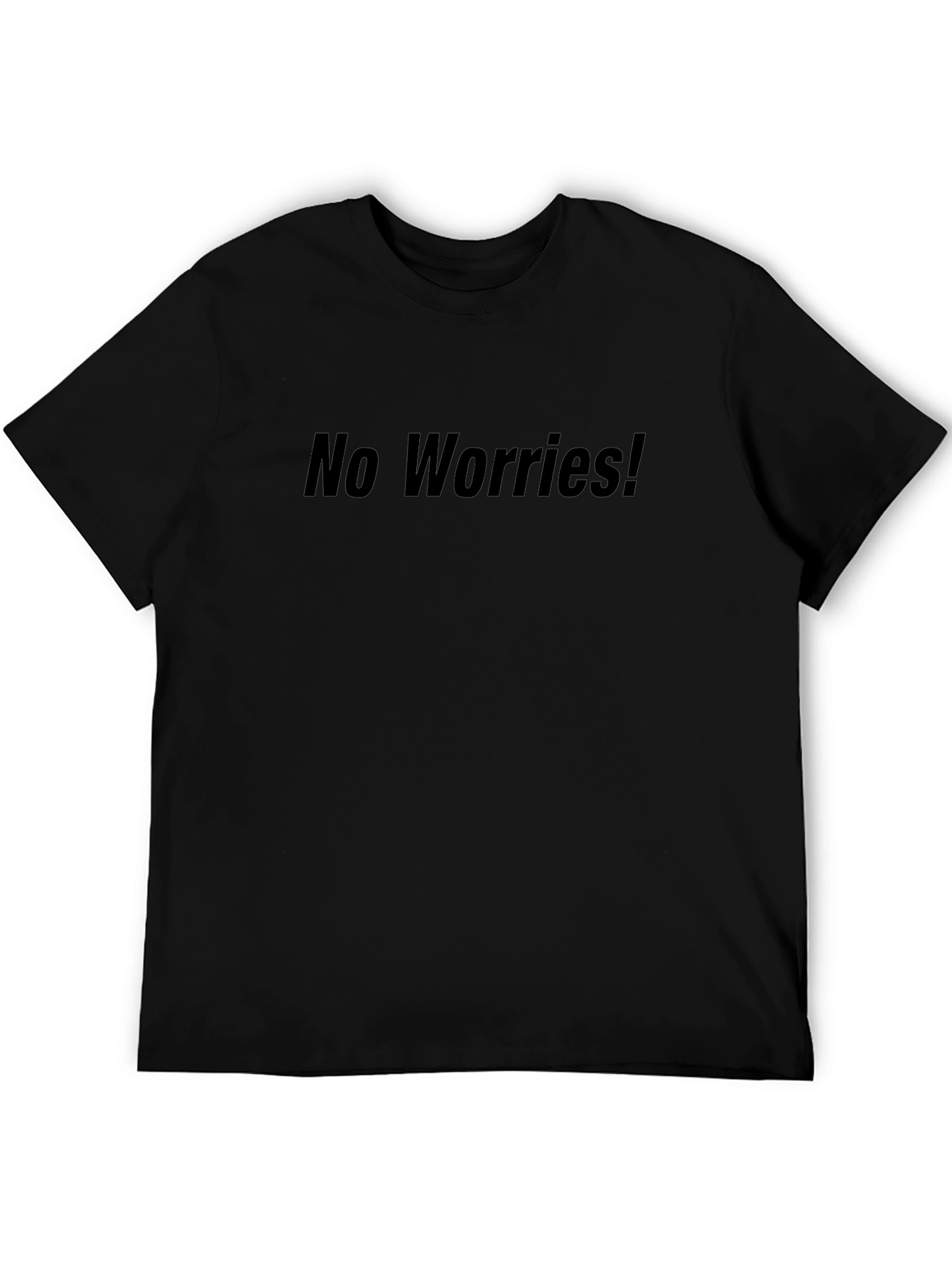 No Worries! Black Crew Neck T-Shirt