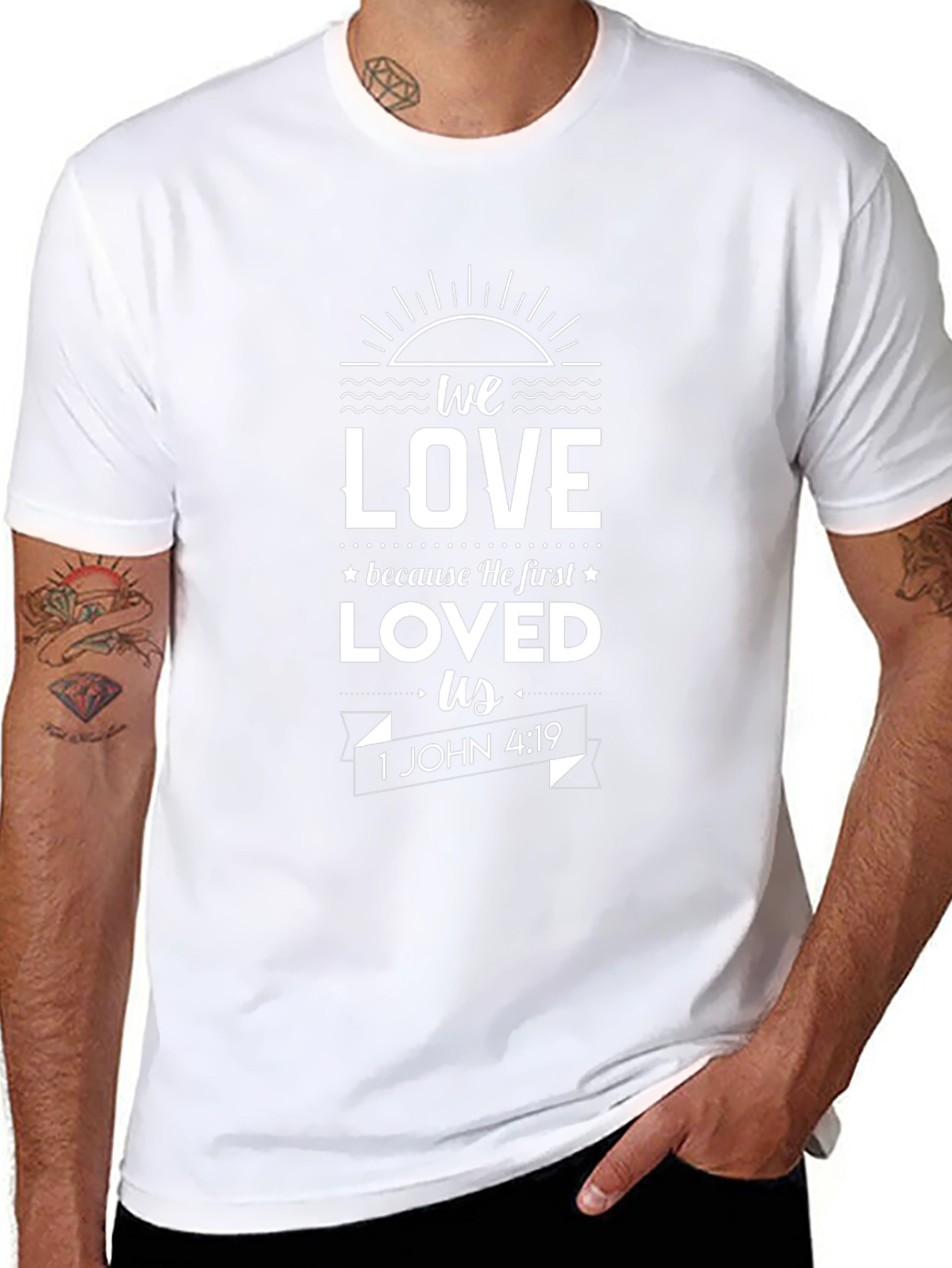 We Love Bible Verse Graphic T-Shirt