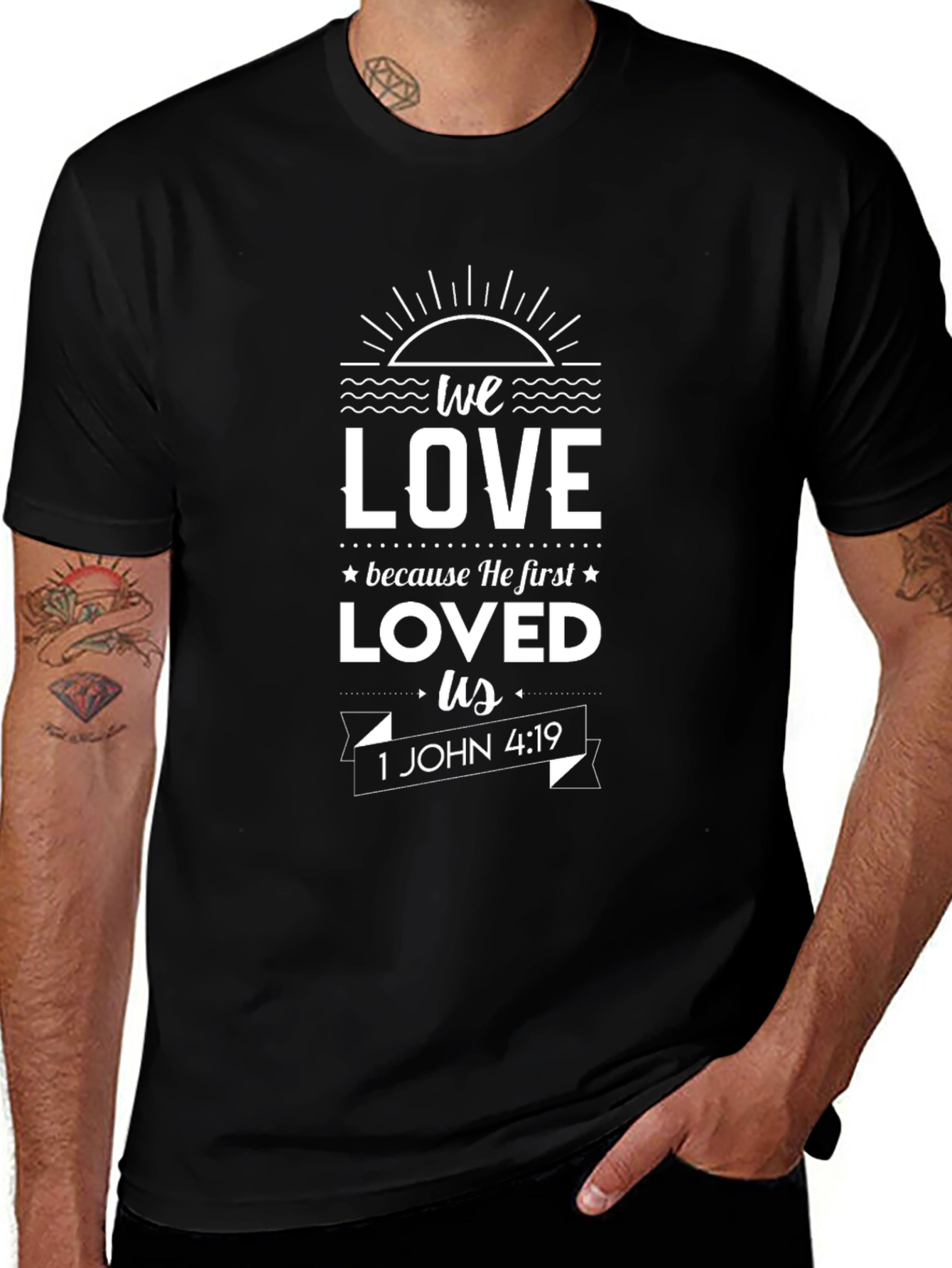 We Love Bible Verse Graphic T-Shirt