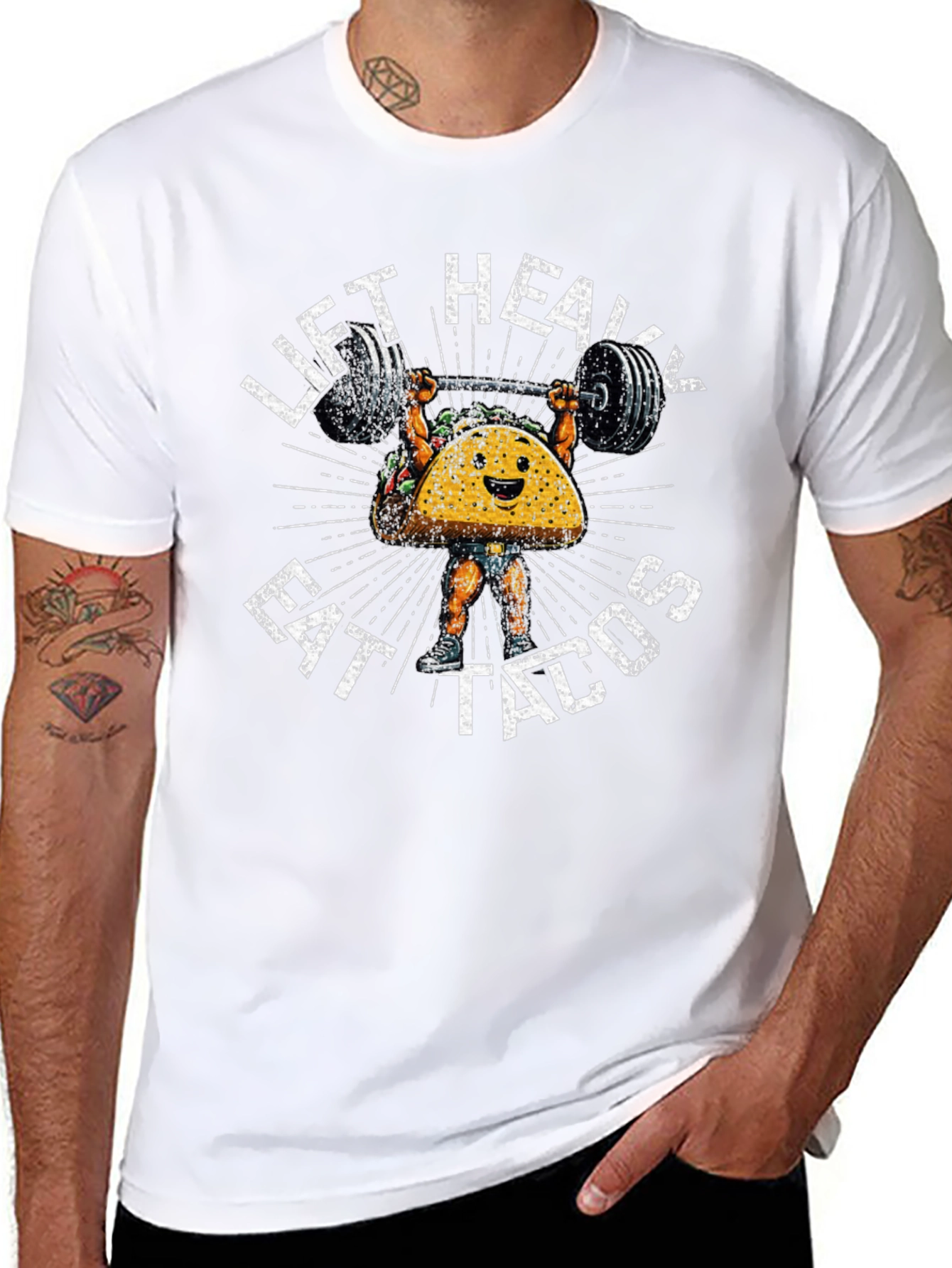 Lift Heavy Eat Tacos Graphic T-Shirt